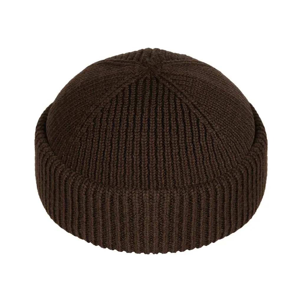 COFFEE BROWN SHORT BEANIE sold by Raised by Society