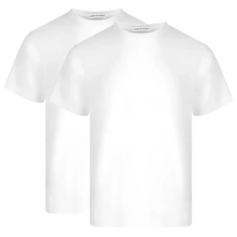 WHITE LOOPWHEELED T-SHIRT 2-PACK made by Raised by Society