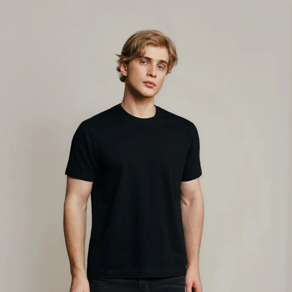 BLACK LOOPWHEELED T-SHIRT 2-PACK sold by Raised by Society product image thumbnail 2