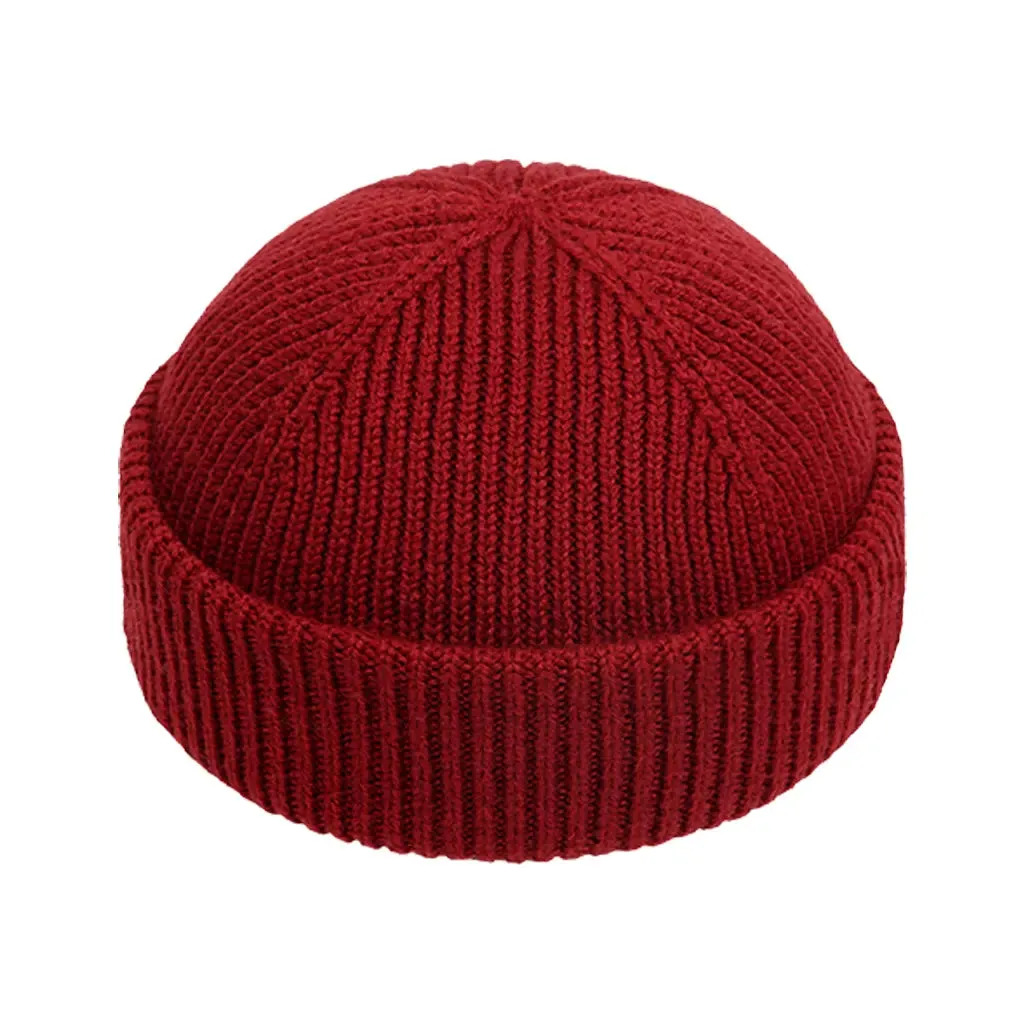 WINE RED SHORT BEANIE sold by Raised by Society