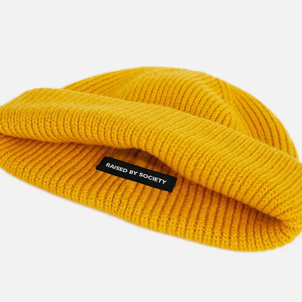 MUSTARD SHORT BEANIE sold by Raised by Society product image thumbnail 2
