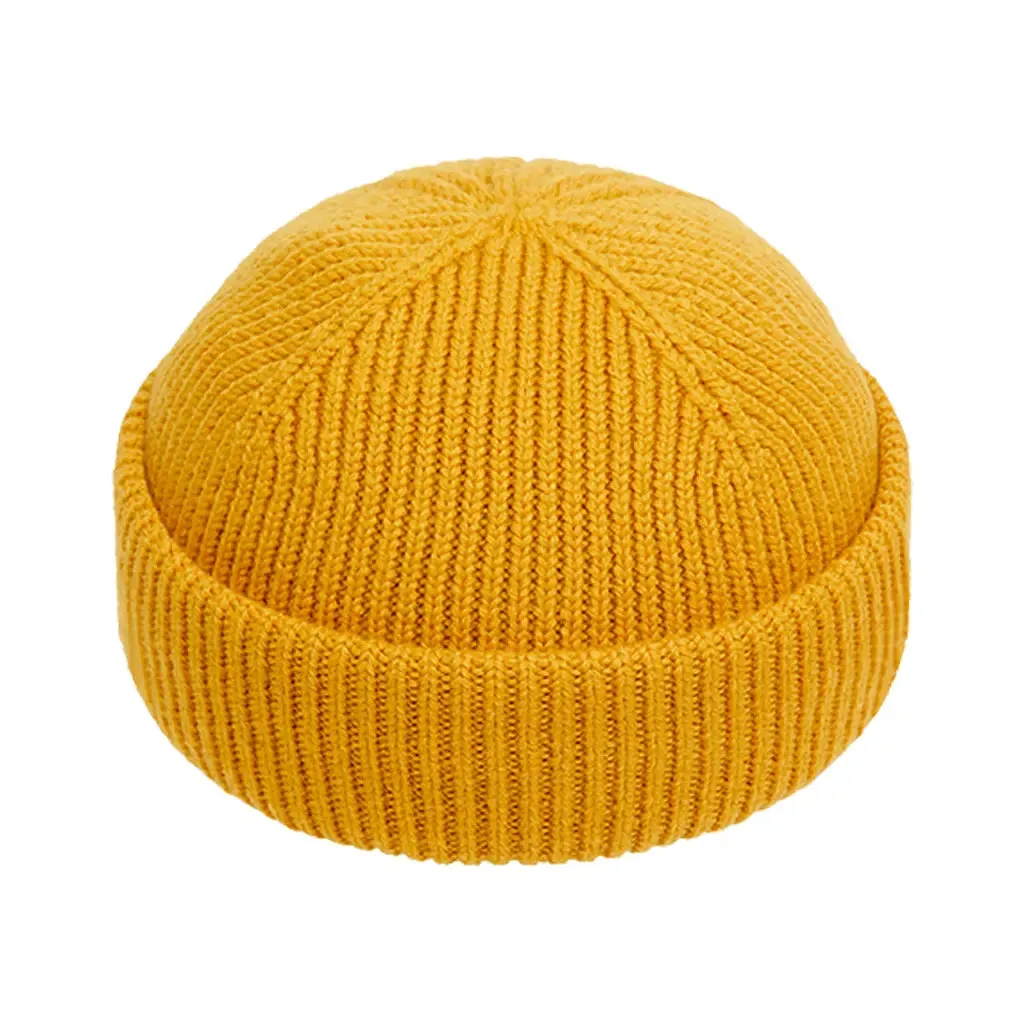 MUSTARD SHORT BEANIE sold by Raised by Society