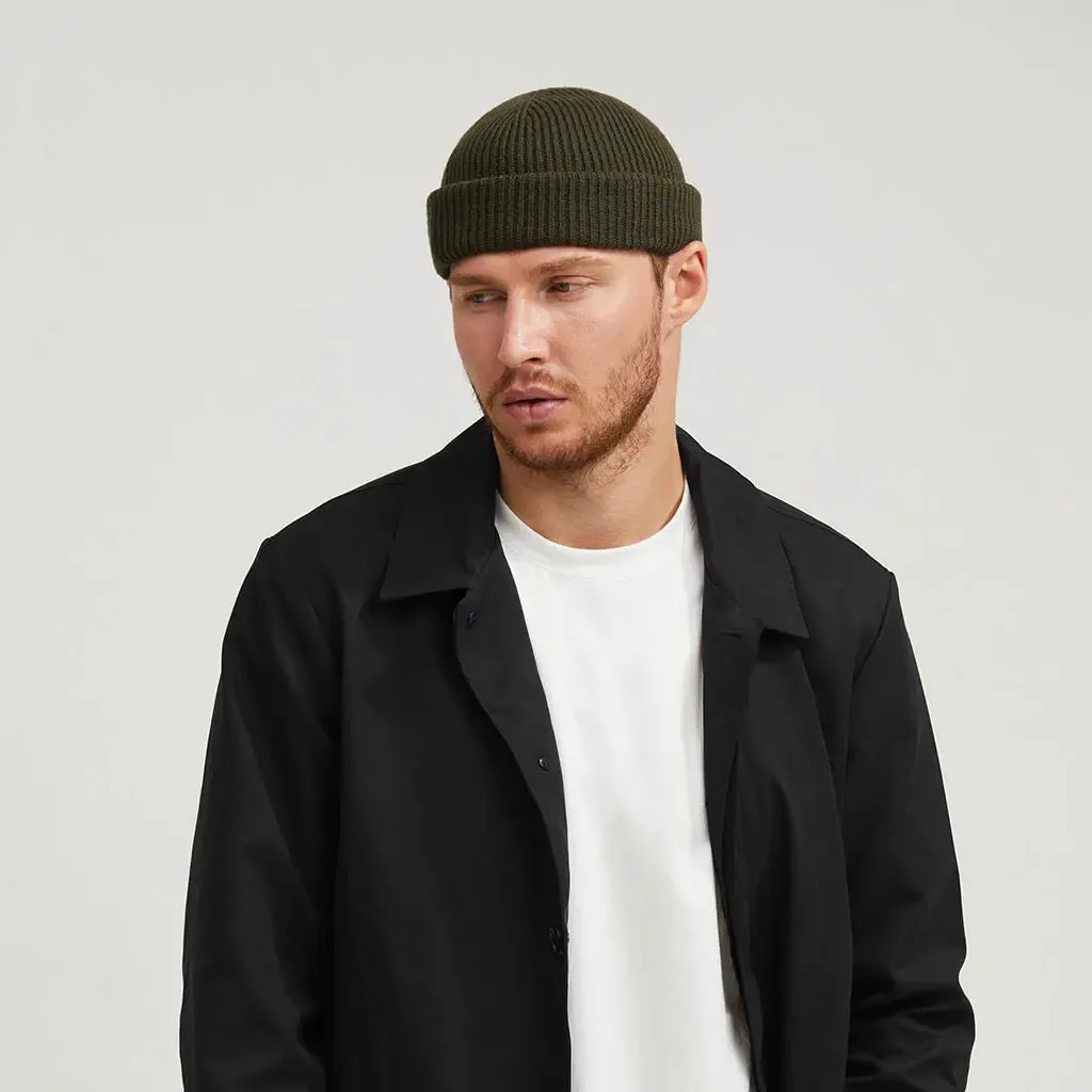 ARMY GREEN SHORT BEANIE sold by Raised by Society product image thumbnail 4