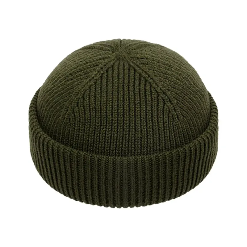 ARMY GREEN SHORT BEANIE made by Raised by Society