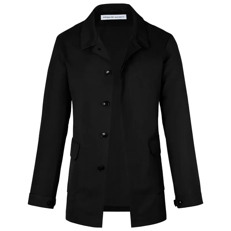 THE BLACK MONACO II SHORT TRENCH COAT made by Raised by Society