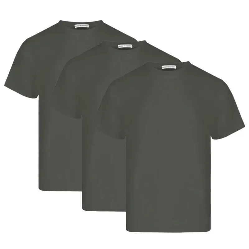 MILITARY GREEN LOOPWHEELED T-SHIRT 3-PACK made by Raised by Society