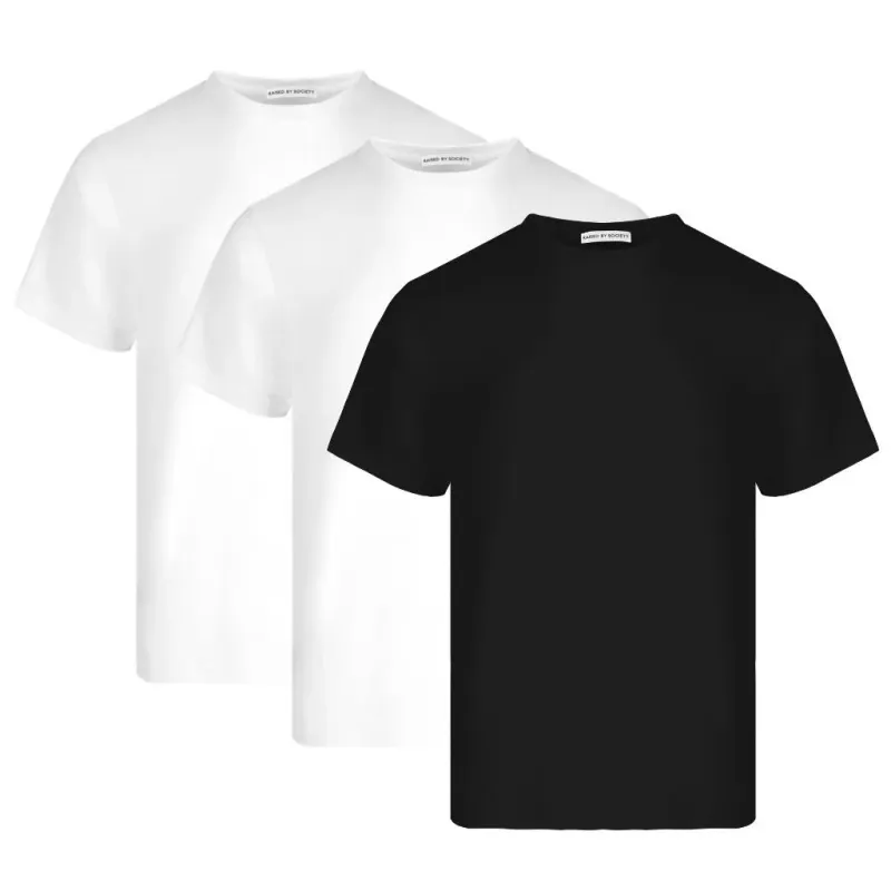 WHITE EDITION LOOPWHEELED T-SHIRT 3-PACK made by Raised by Society