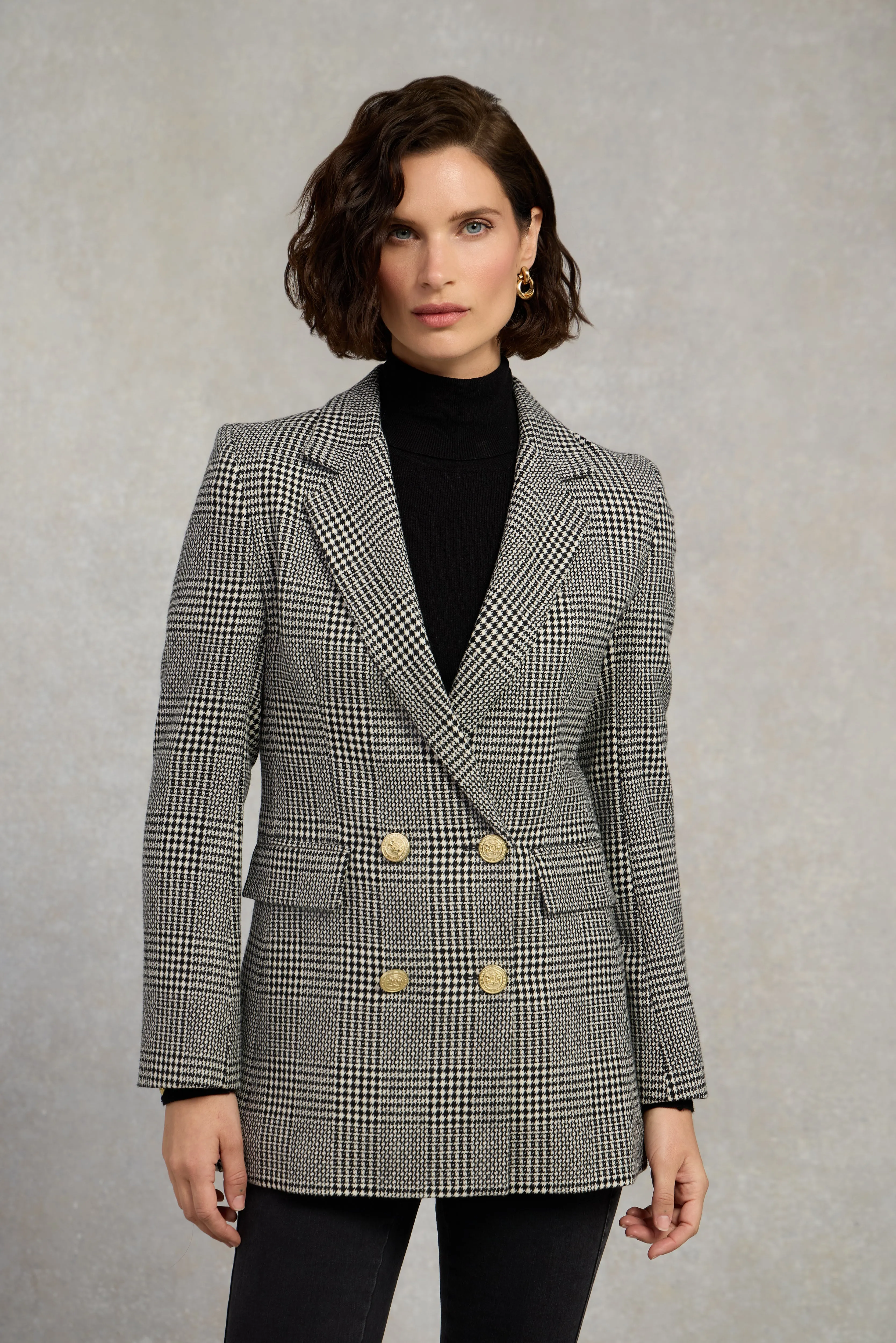 Double Breasted Blazer (Prince of Wales Mono) sold by Holland Cooper