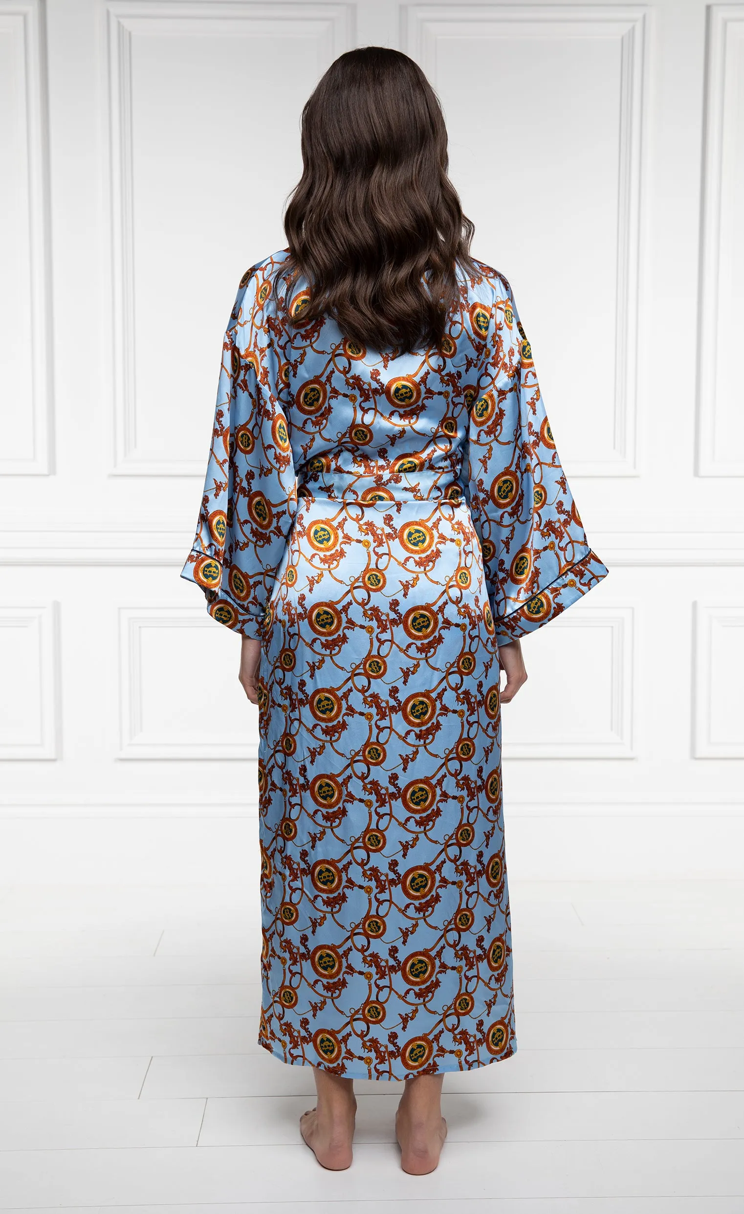 Silk Full Length Dressing Gown (Sky Blue) sold by Holland Cooper product image thumbnail 2