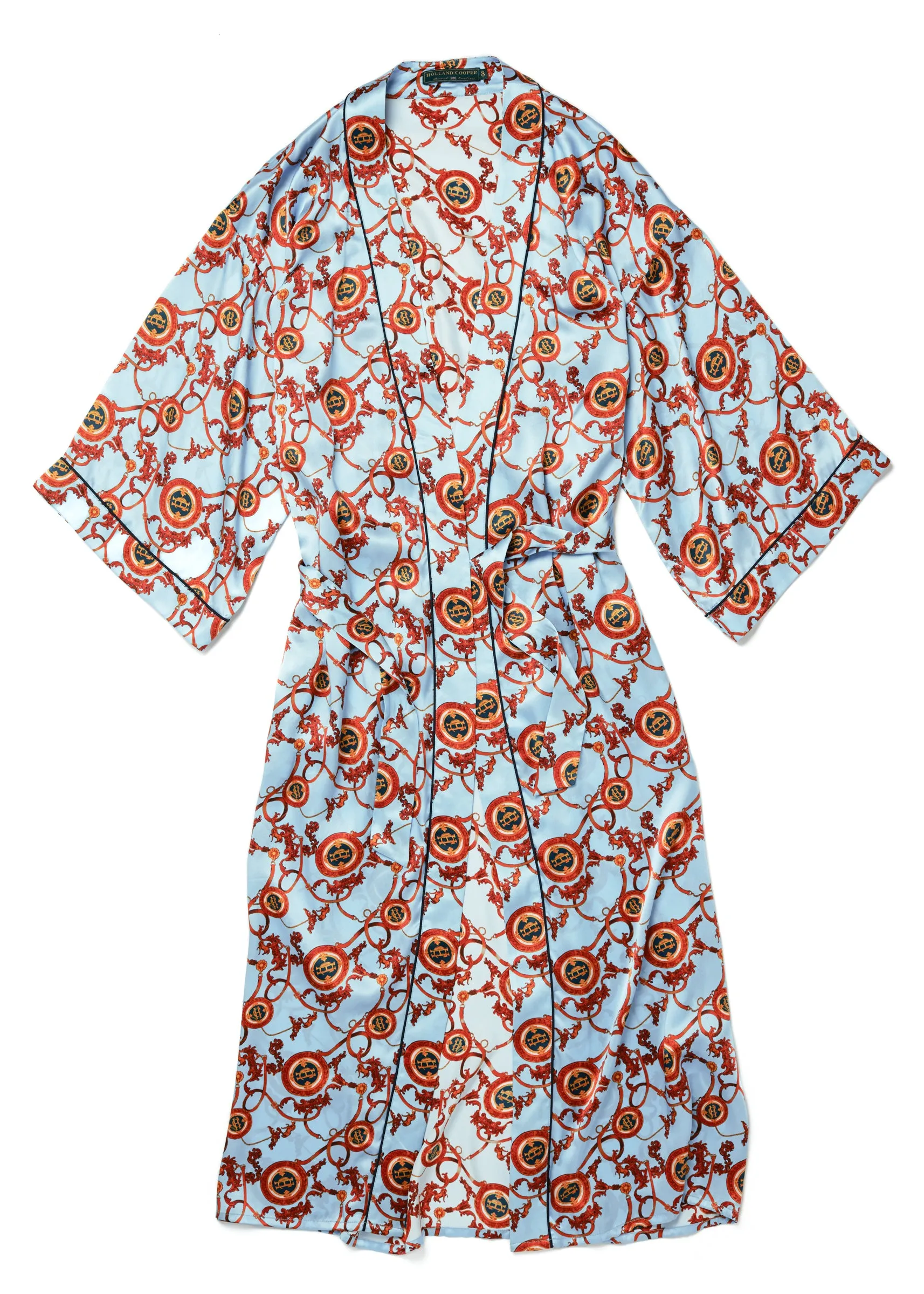 Silk Full Length Dressing Gown (Sky Blue) sold by Holland Cooper product image thumbnail 4