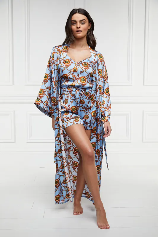 Silk Full Length Dressing Gown (Sky Blue) made by Holland Cooper