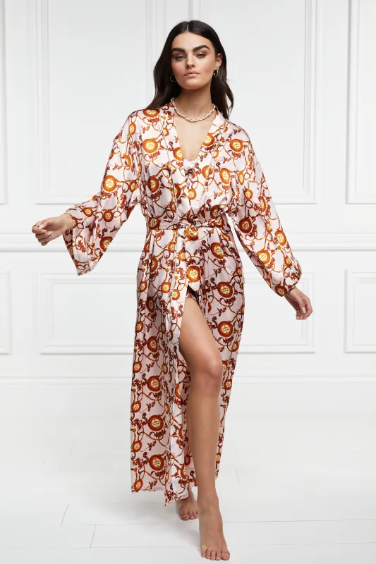 Silk Full Length Dressing Gown (Blush) made by Holland Cooper