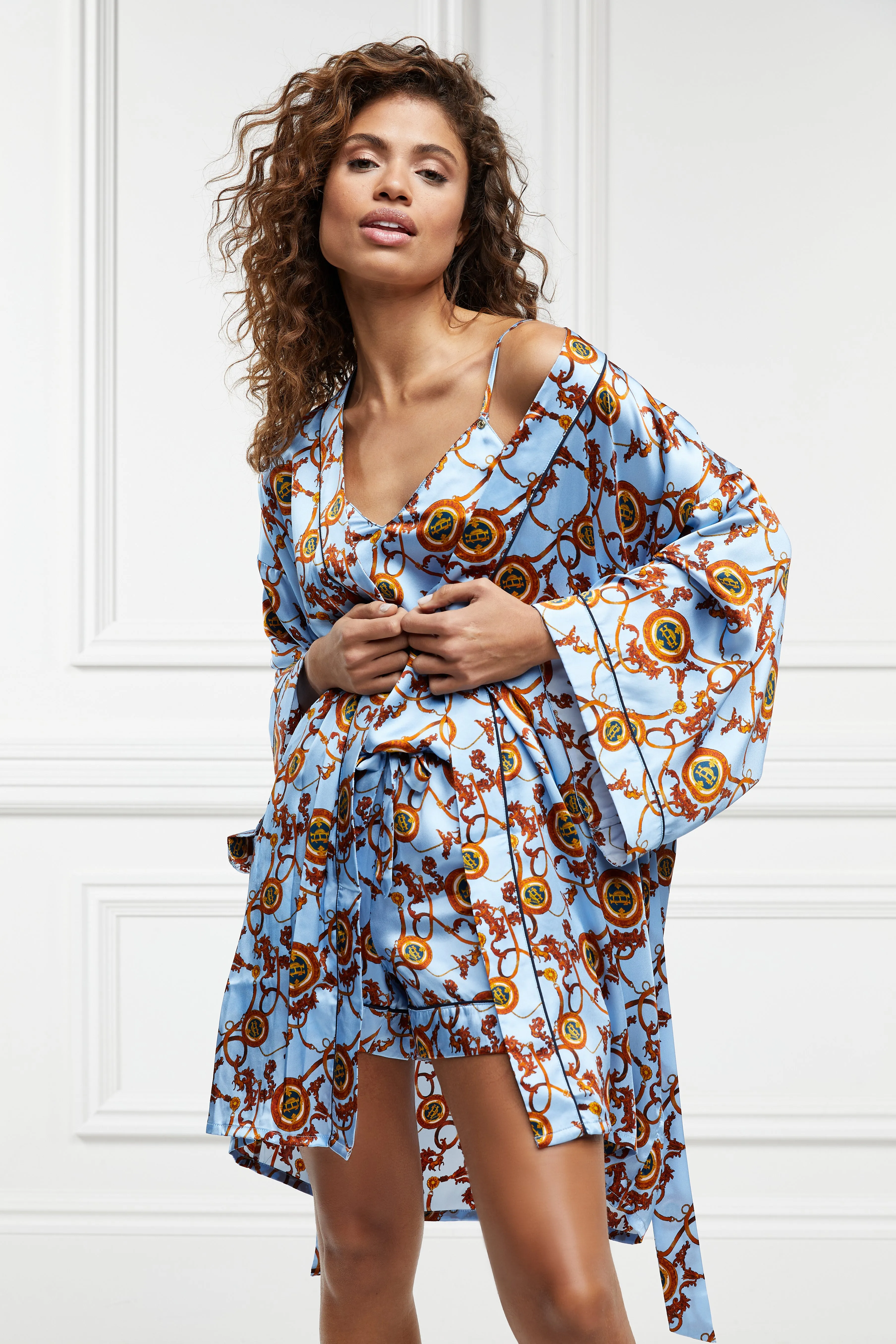 Silk Dressing Gown (Sky Blue) sold by Holland Cooper product image thumbnail 3