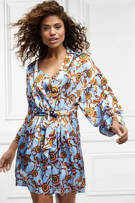 Silk Dressing Gown (Sky Blue) sold by Holland Cooper product image thumbnail 5