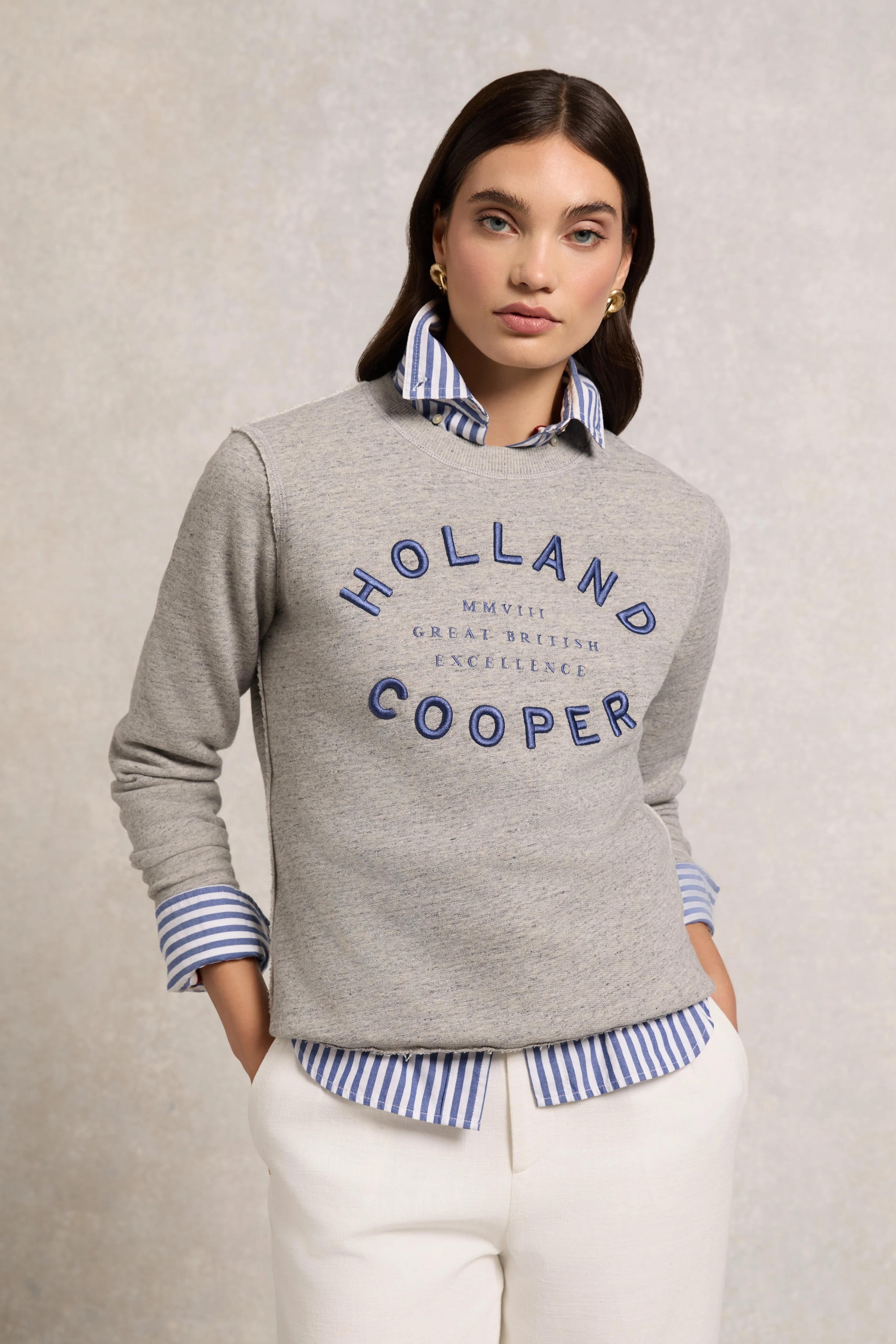 Varsity Crew (Grit Marl) sold by Holland Cooper