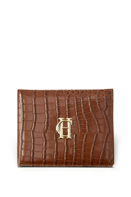 Chelsea Wallet (Tan Croc) made by Holland Cooper
