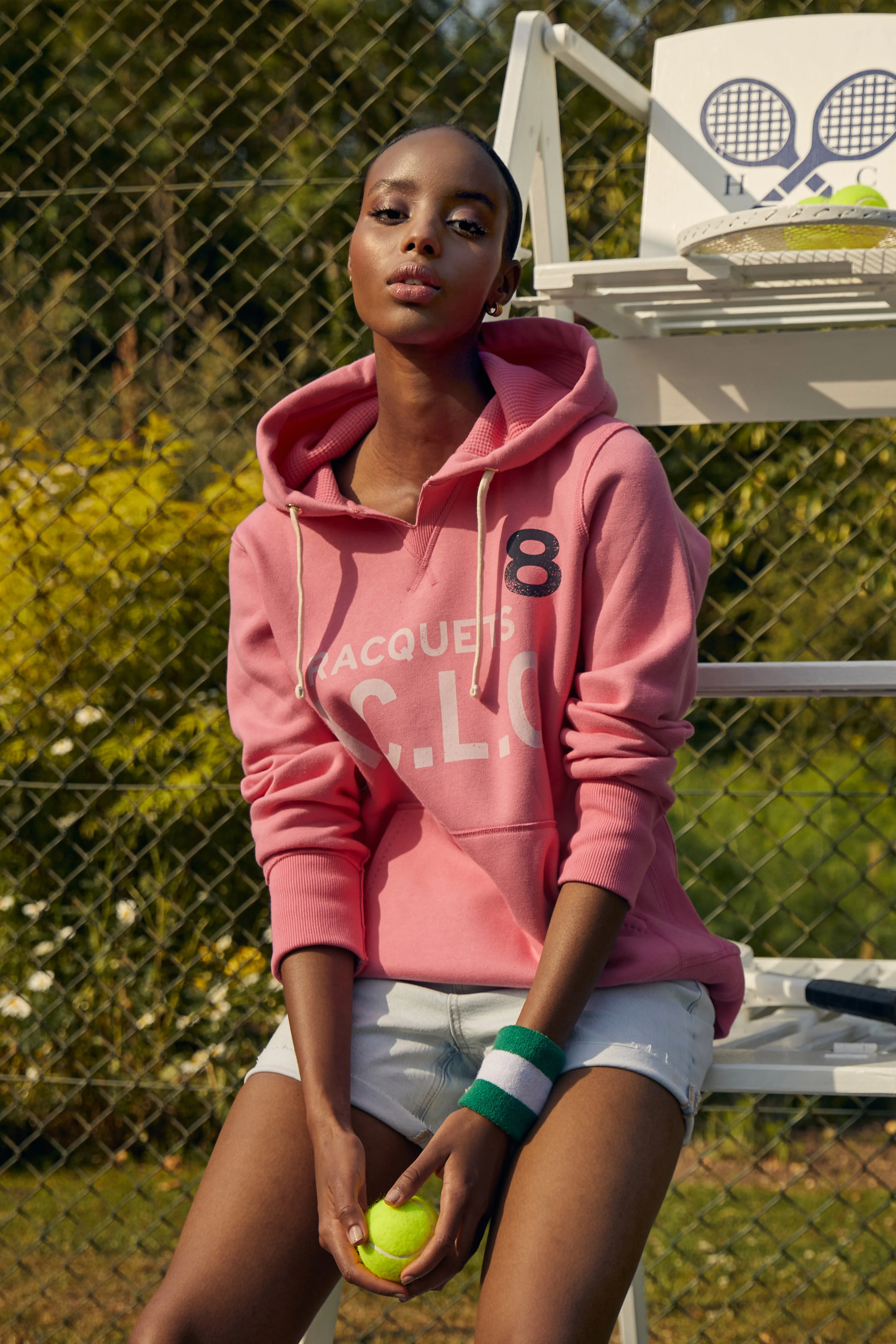 Racquets Hoodie (Peony Pink) sold by Holland Cooper product image thumbnail 5