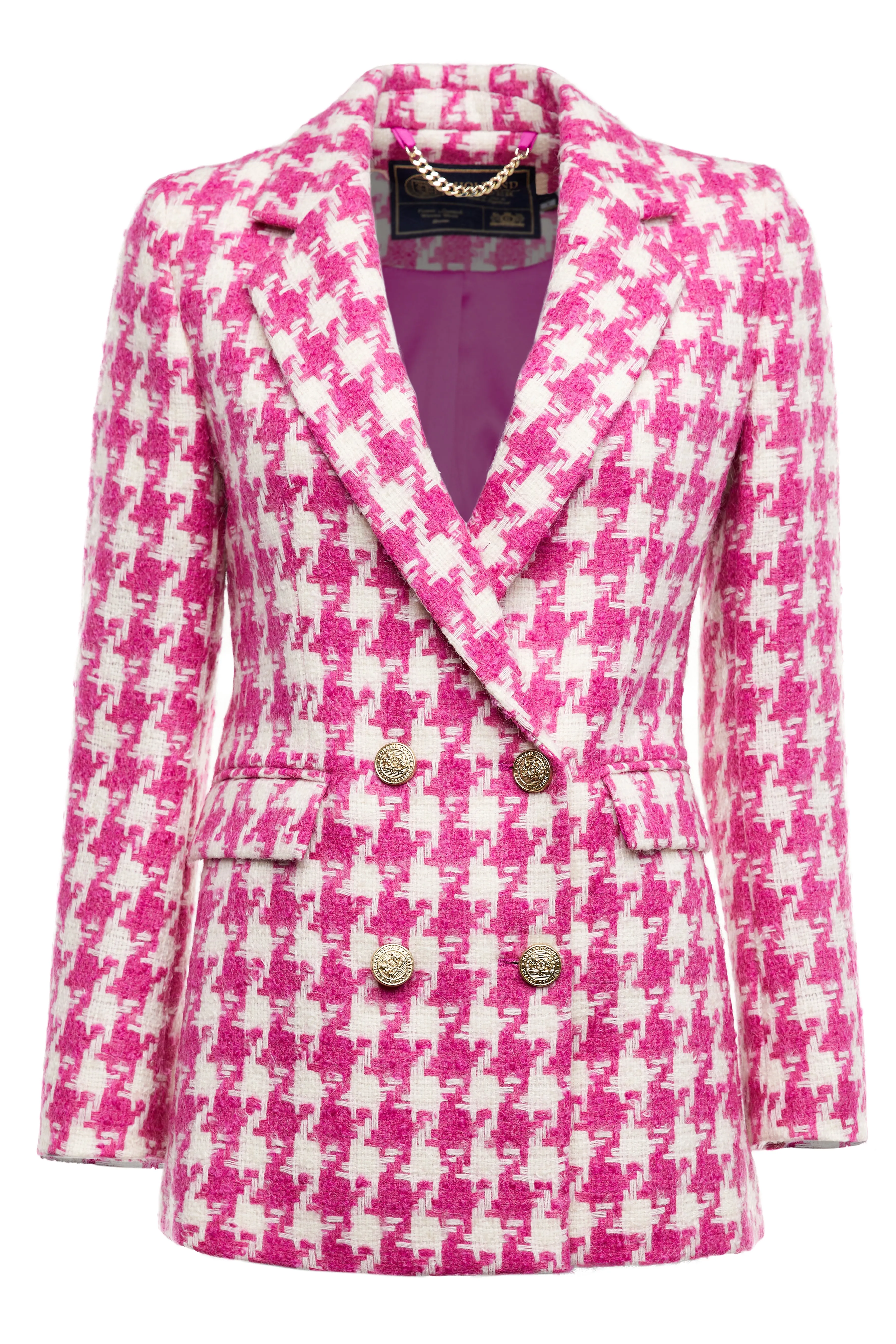 Double Breasted Blazer (Hot Pink Large Scale Houndstooth) sold by Holland Cooper product image thumbnail 4