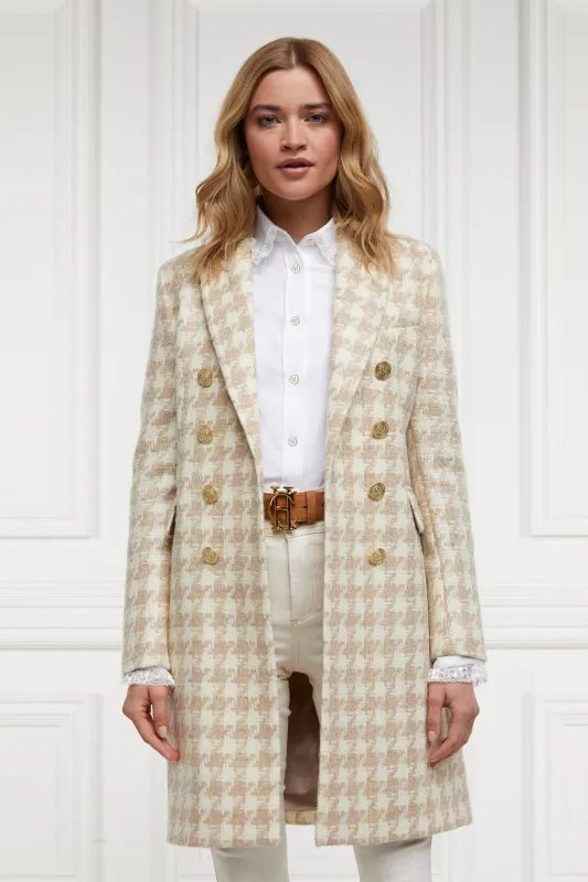 Knightsbridge Coat (Camel Houndstooth) made by Holland Cooper