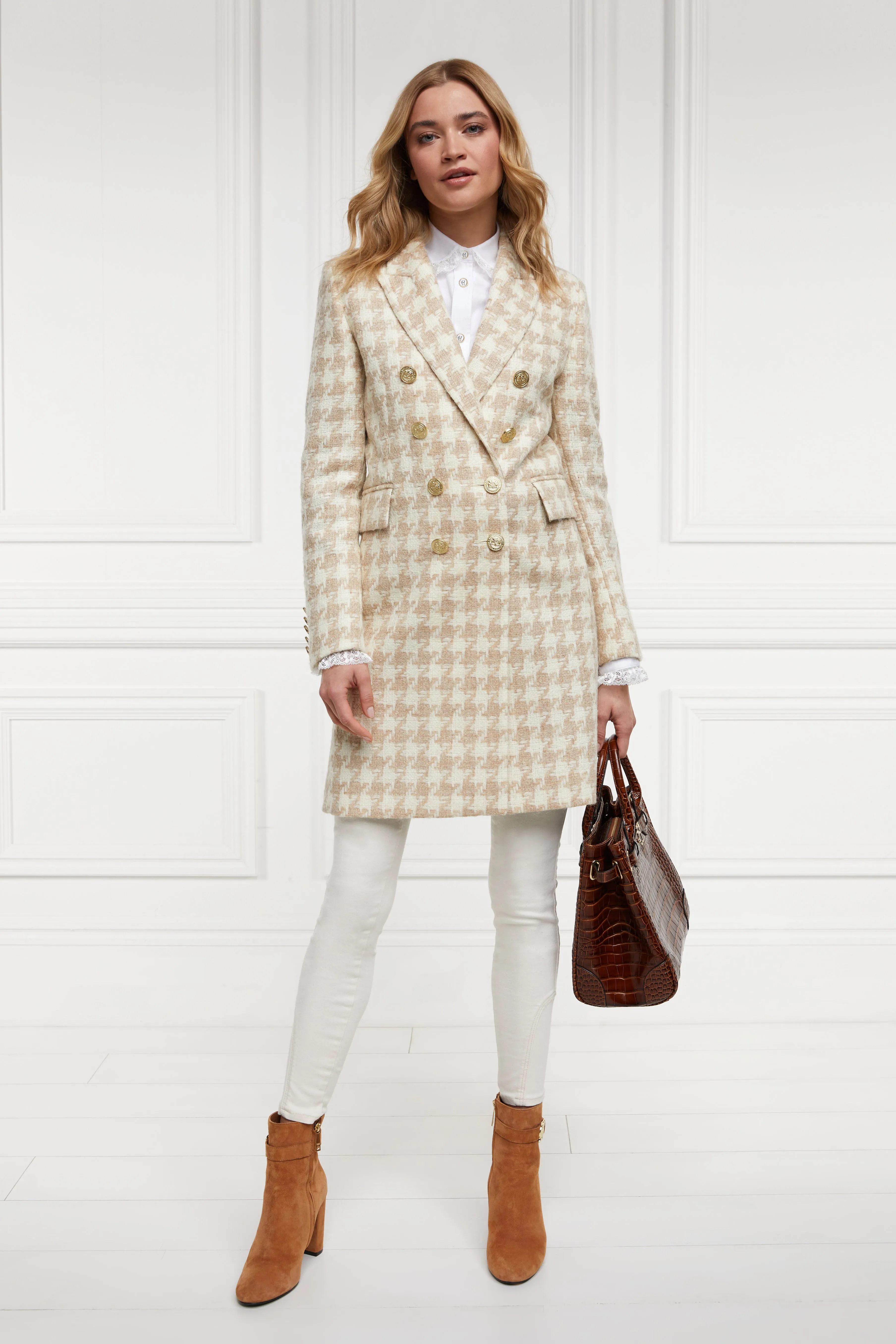 Knightsbridge Coat (Camel Houndstooth) sold by Holland Cooper product image thumbnail 2
