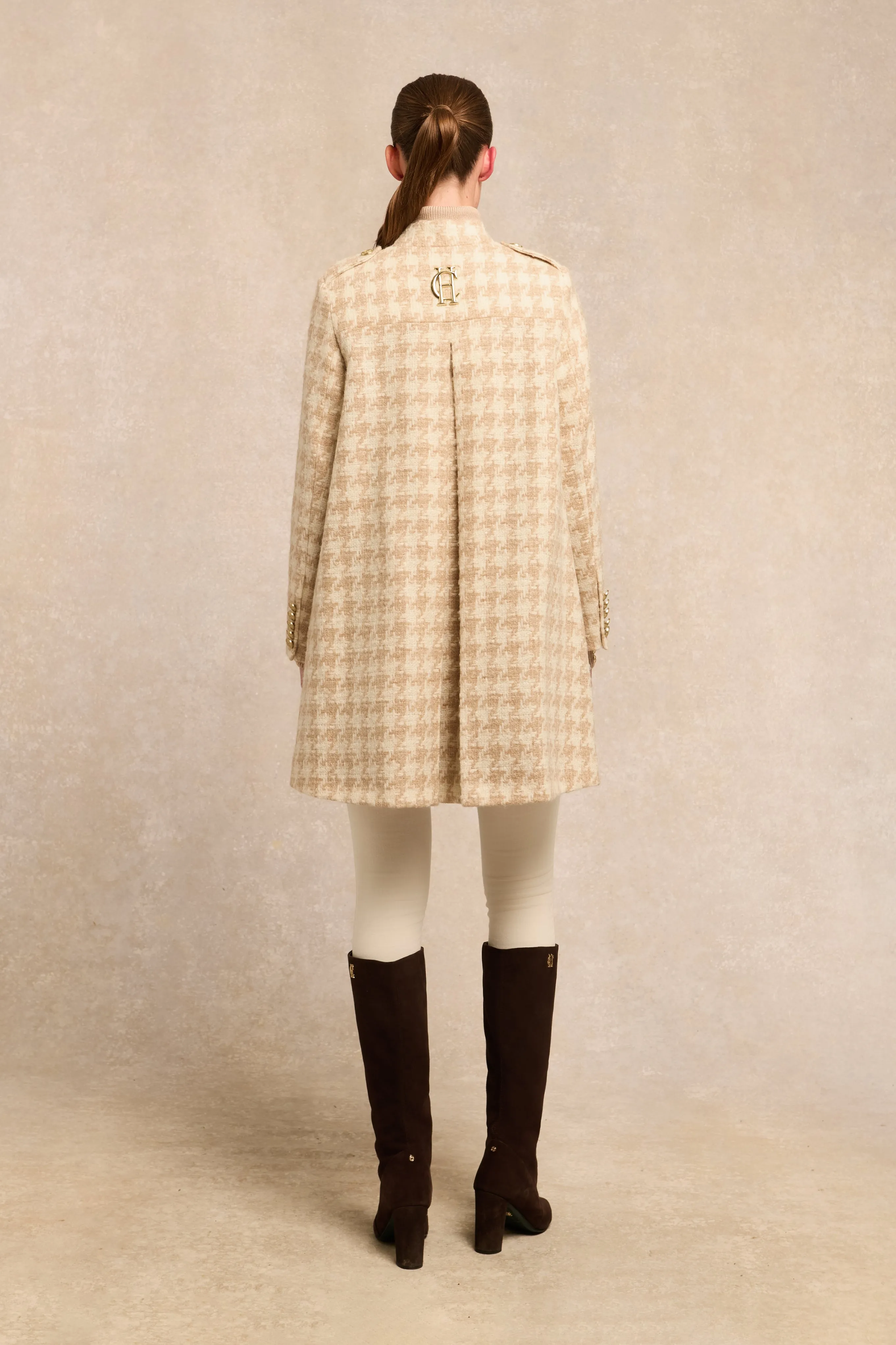 Highbury Cape Coat (Camel Houndstooth) sold by Holland Cooper product image thumbnail 3