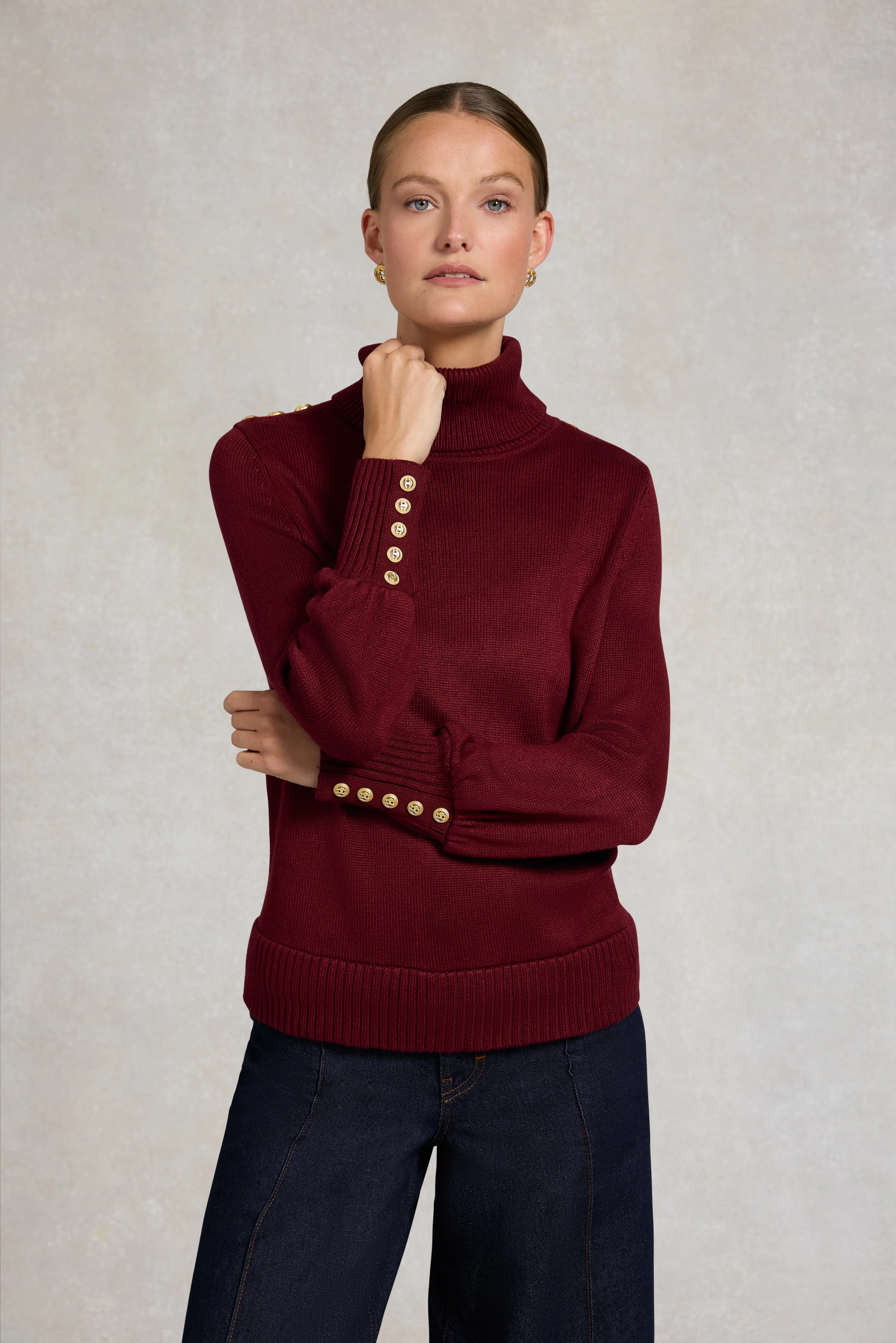 Chamonix Roll Neck Knit (Wine) sold by Holland Cooper product image thumbnail 2