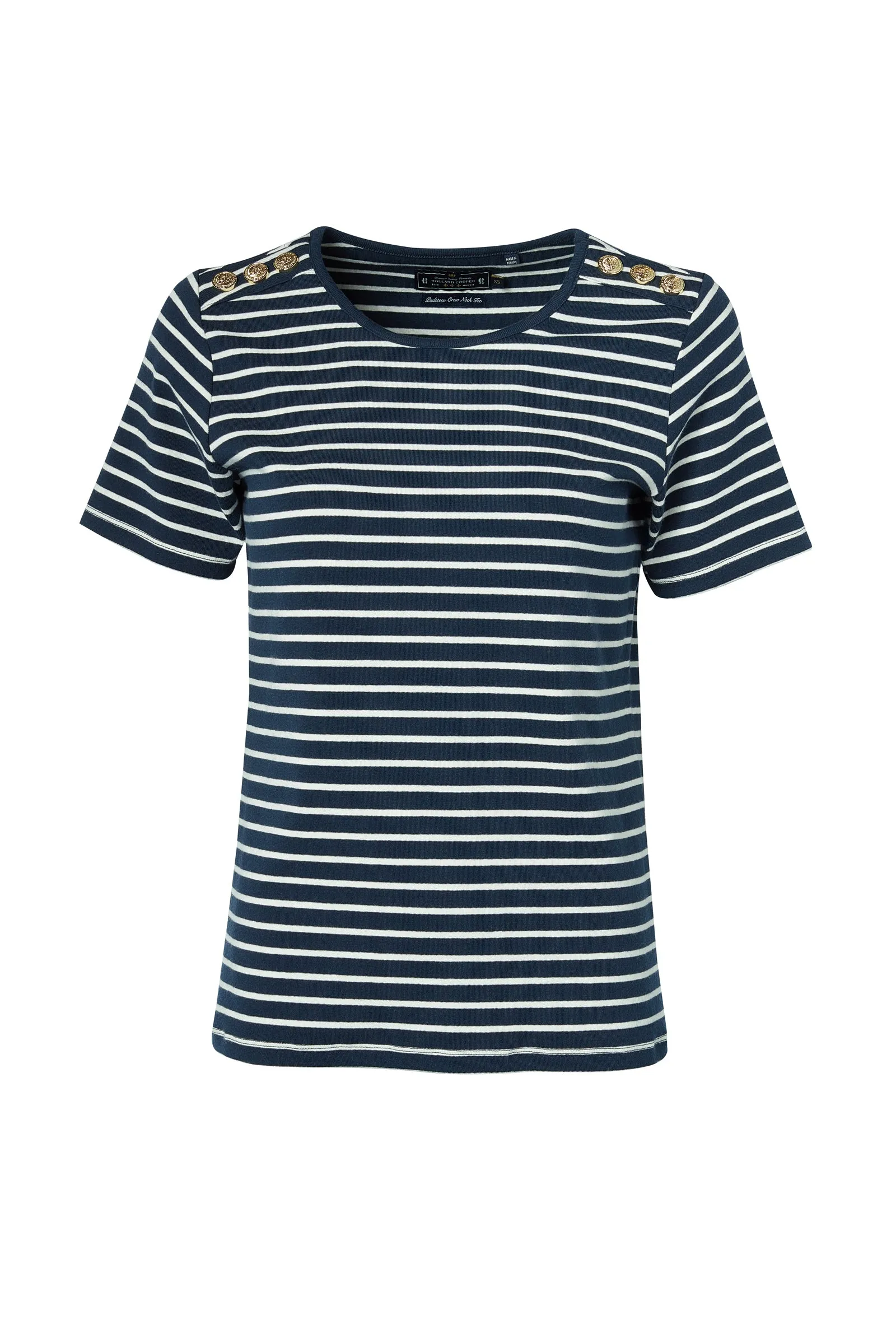 Padstow Crew Neck Tee (Ink Navy Natural Stripe) sold by Holland Cooper product image thumbnail 4