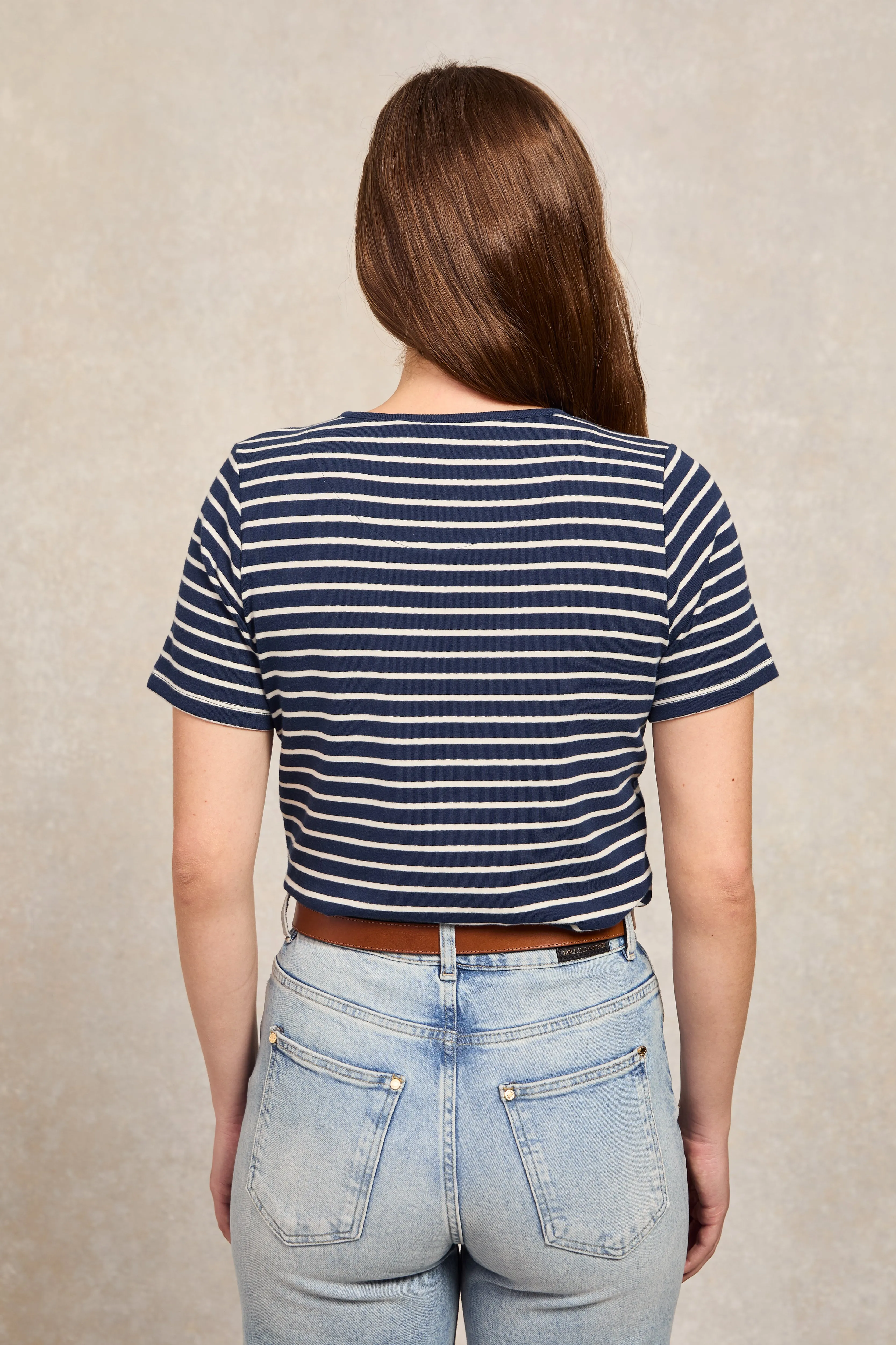 Padstow Crew Neck Tee (Ink Navy Natural Stripe) sold by Holland Cooper product image thumbnail 5
