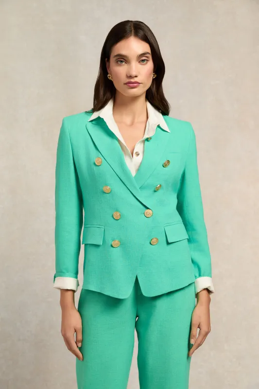 Knightsbridge Blazer (Jade Linen) made by Holland Cooper