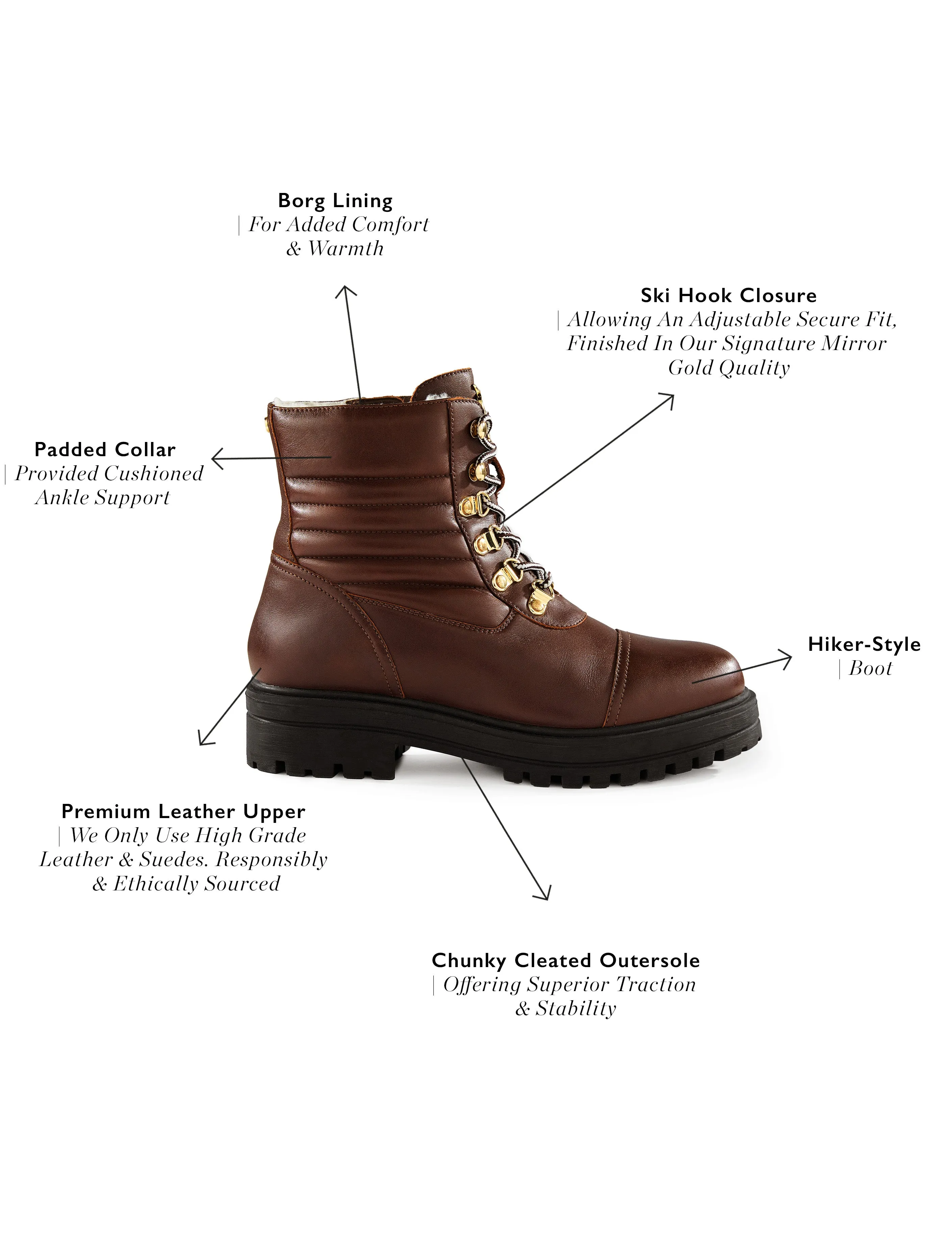 The Cotswold Walking Boot (Chocolate) sold by Holland Cooper product image thumbnail 4