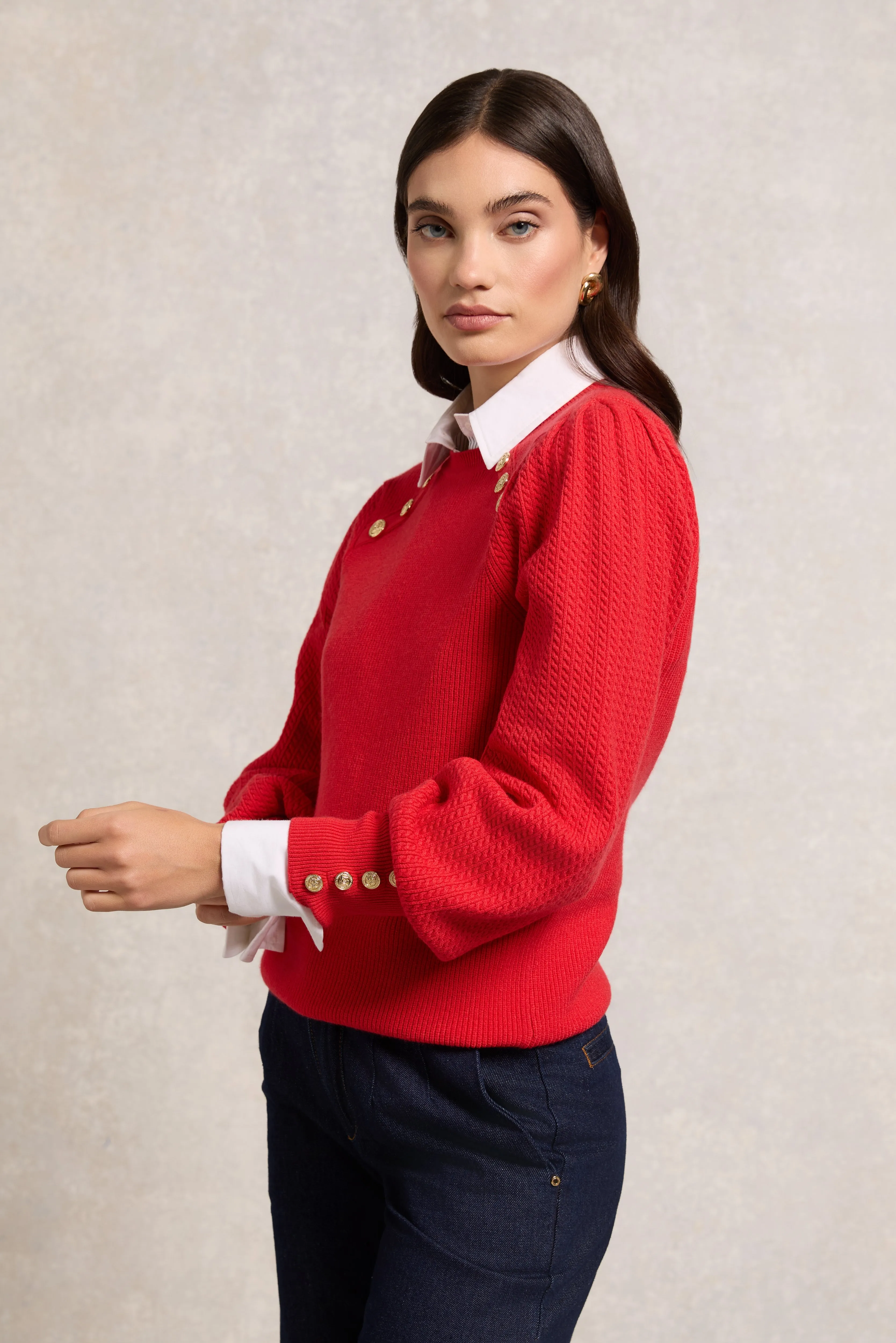 Naomi Crew Neck Knit (Hot Coral) sold by Holland Cooper product image thumbnail 2