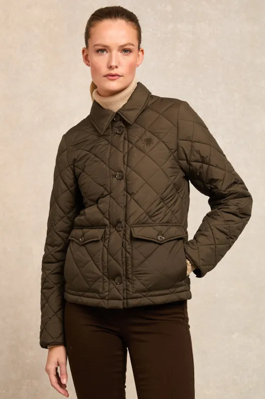 Quilted Coach Jacket (Heritage Khaki) made by Holland Cooper