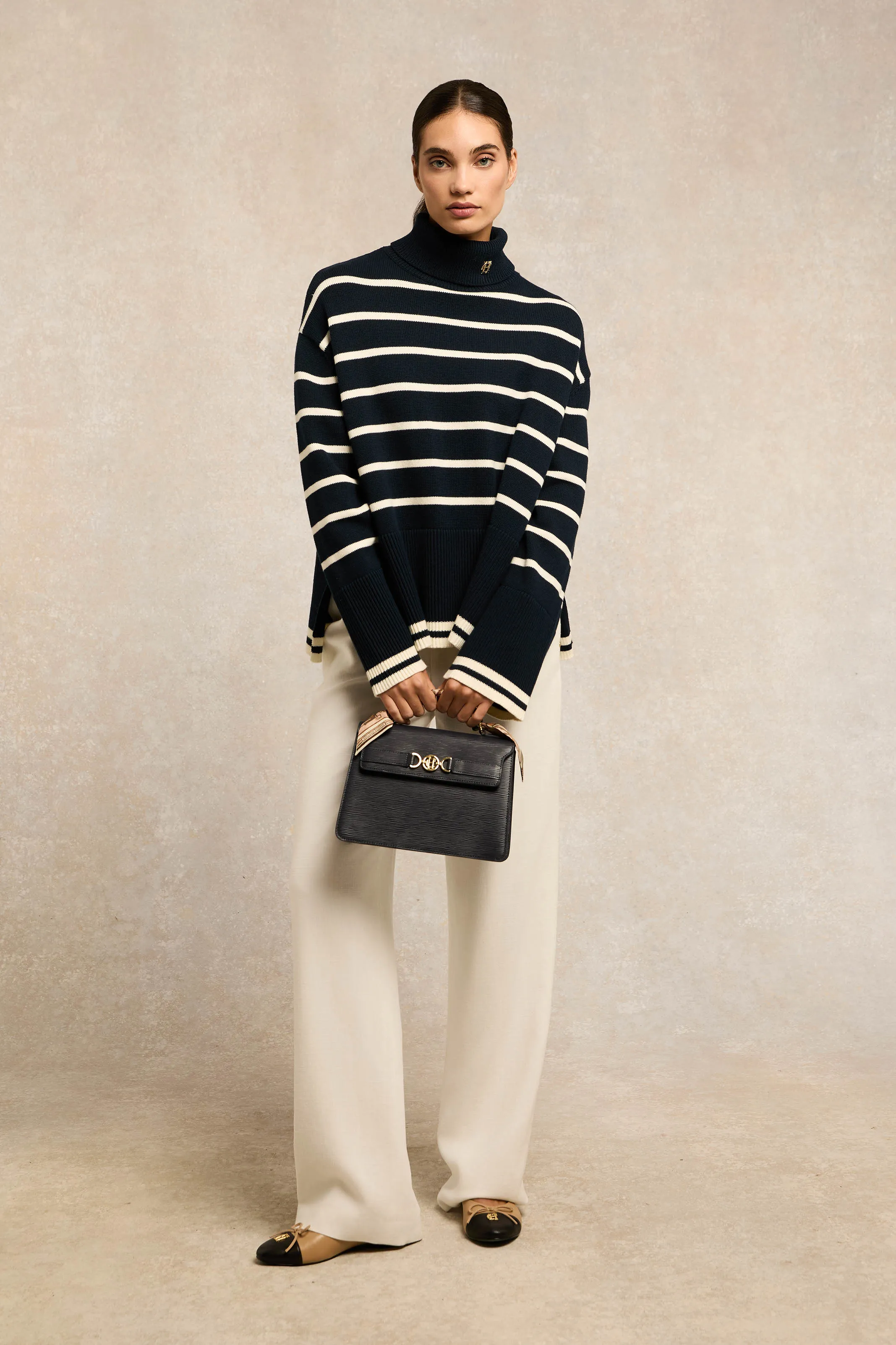 Antonia Roll Neck Knit (Ink Navy Stripe) sold by Holland Cooper product image thumbnail 3