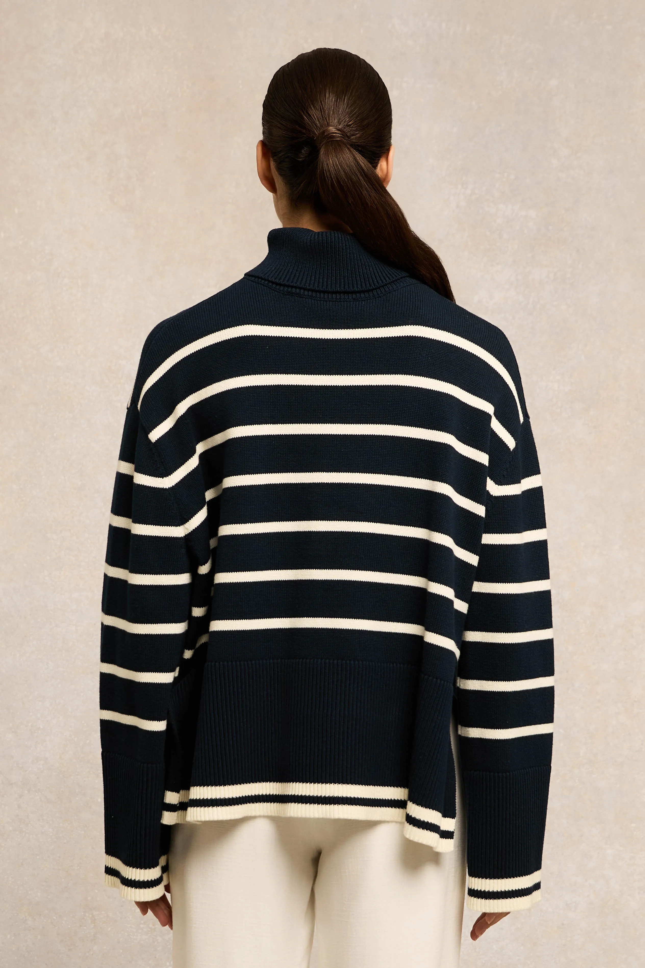 Antonia Roll Neck Knit (Ink Navy Stripe) sold by Holland Cooper product image thumbnail 2