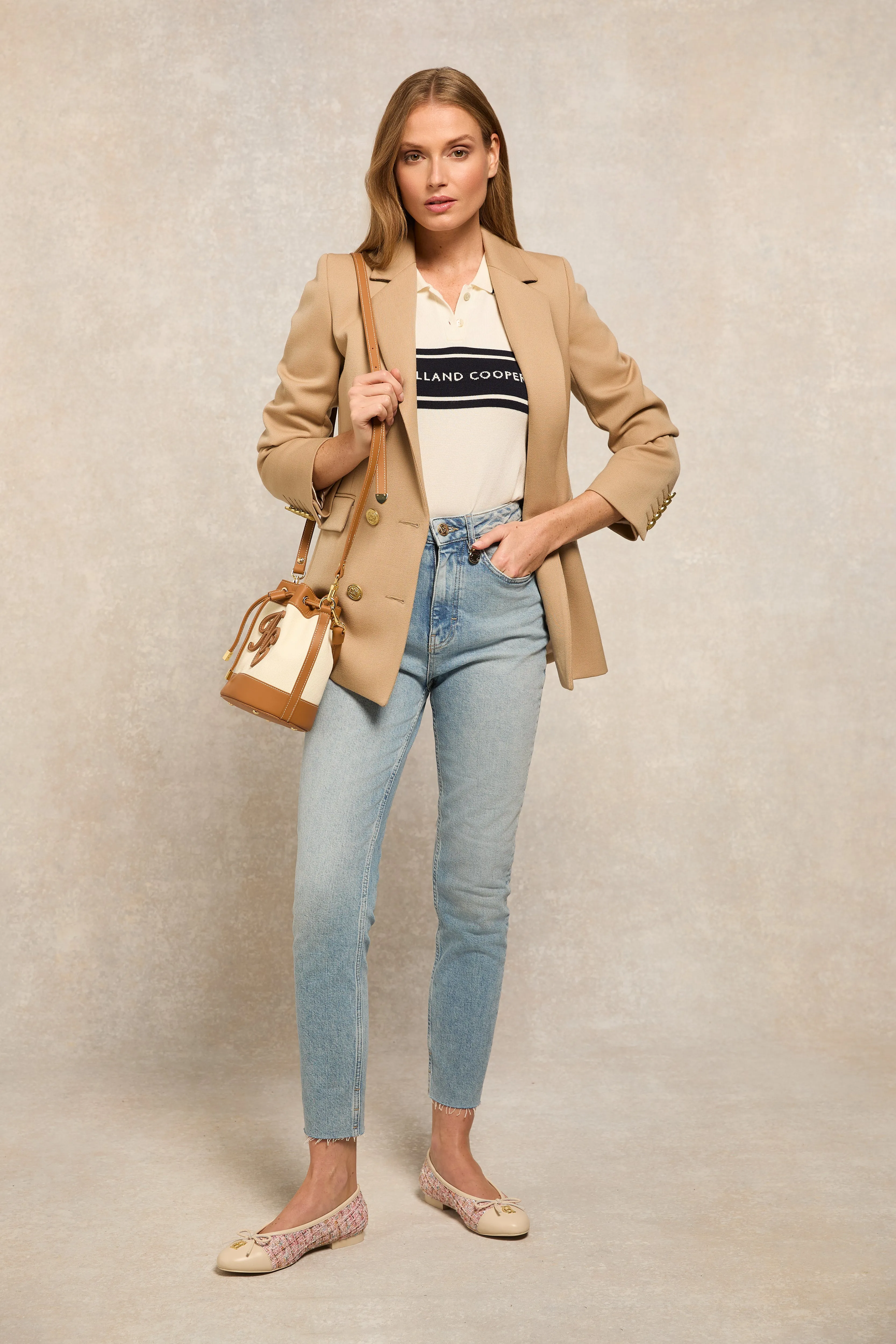 Layla Sleeveless Knitted Polo (Natural) sold by Holland Cooper product image thumbnail 3