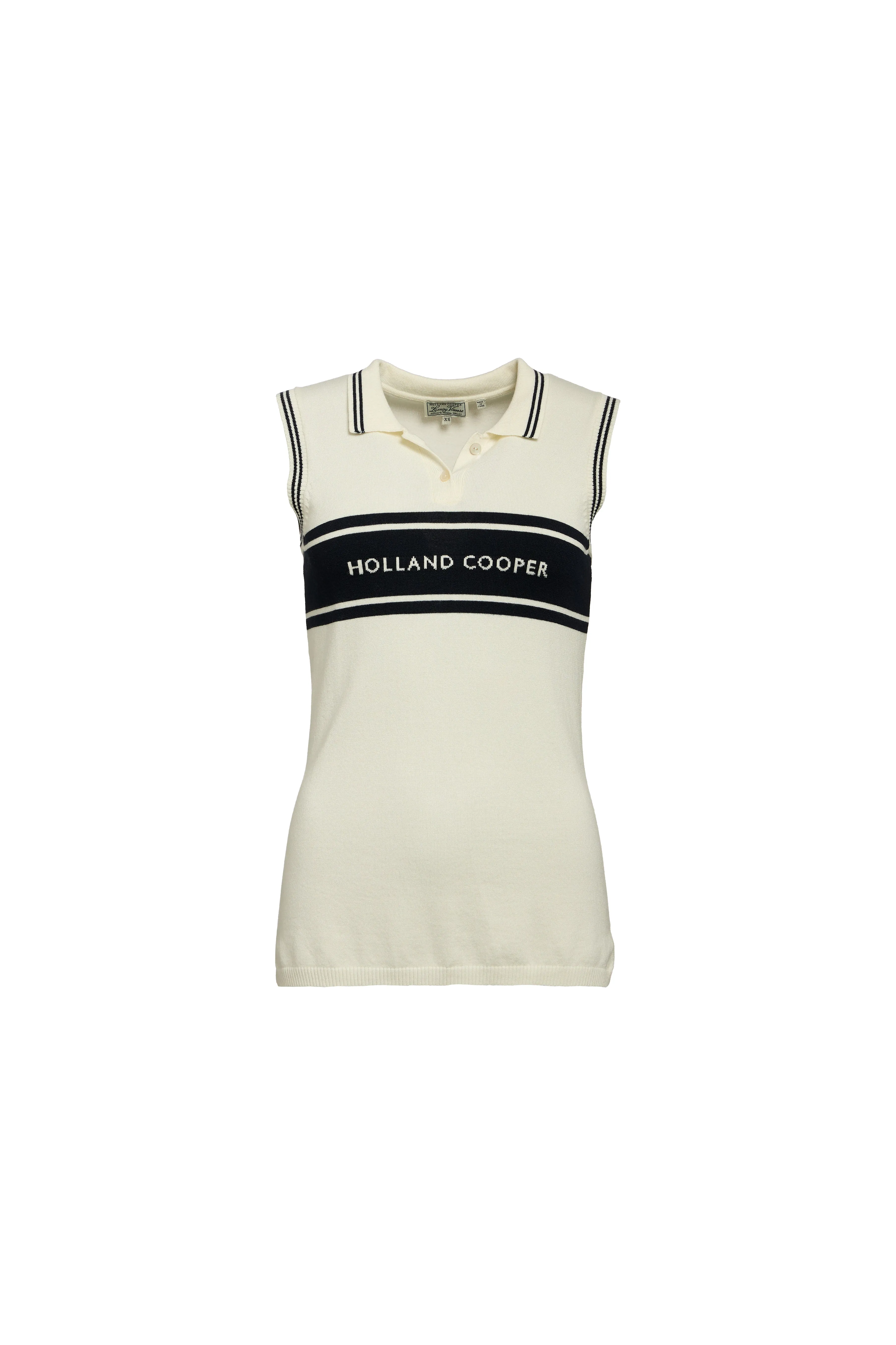 Layla Sleeveless Knitted Polo (Natural) sold by Holland Cooper product image thumbnail 4