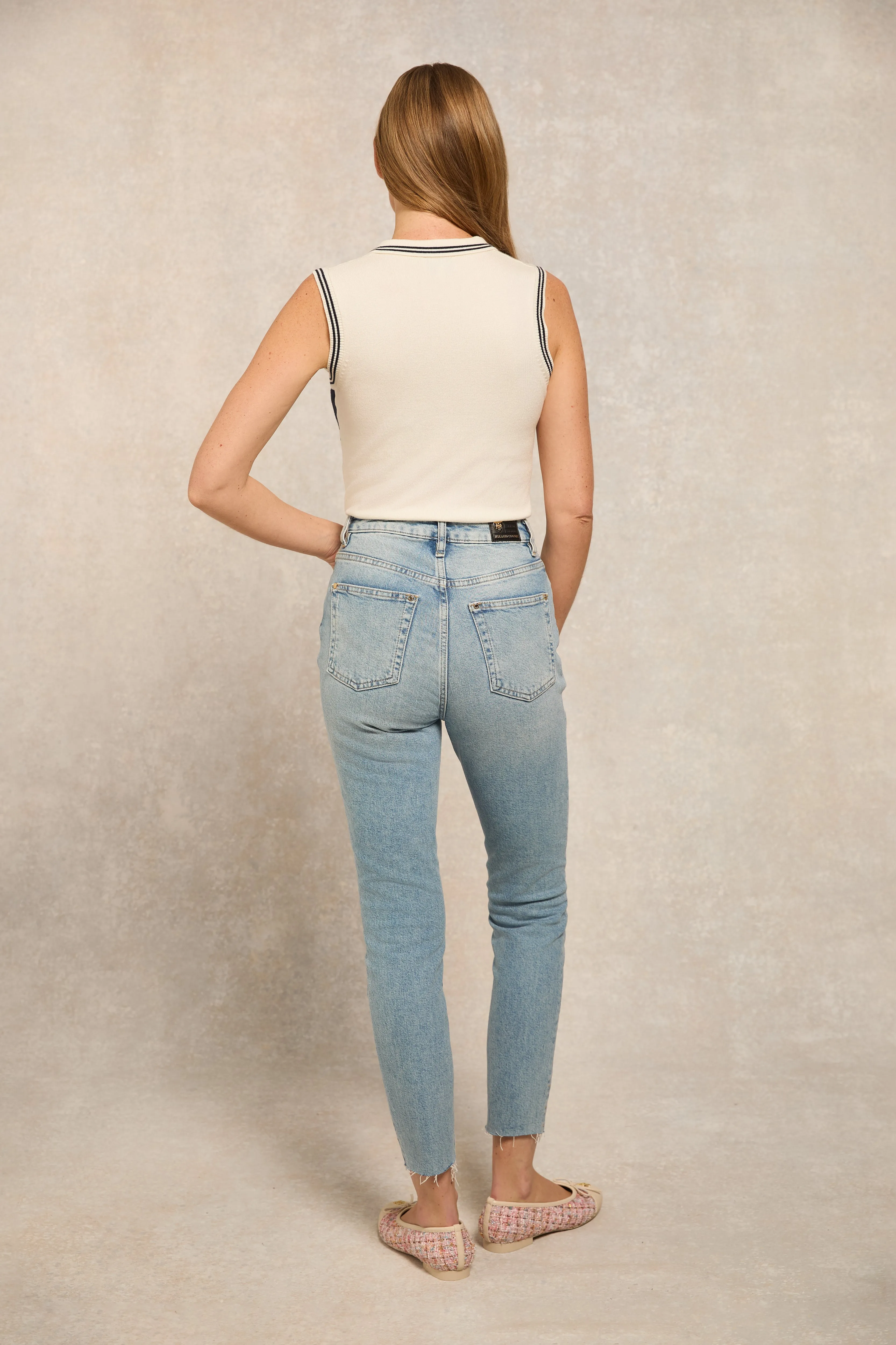 Layla Sleeveless Knitted Polo (Natural) sold by Holland Cooper product image thumbnail 5