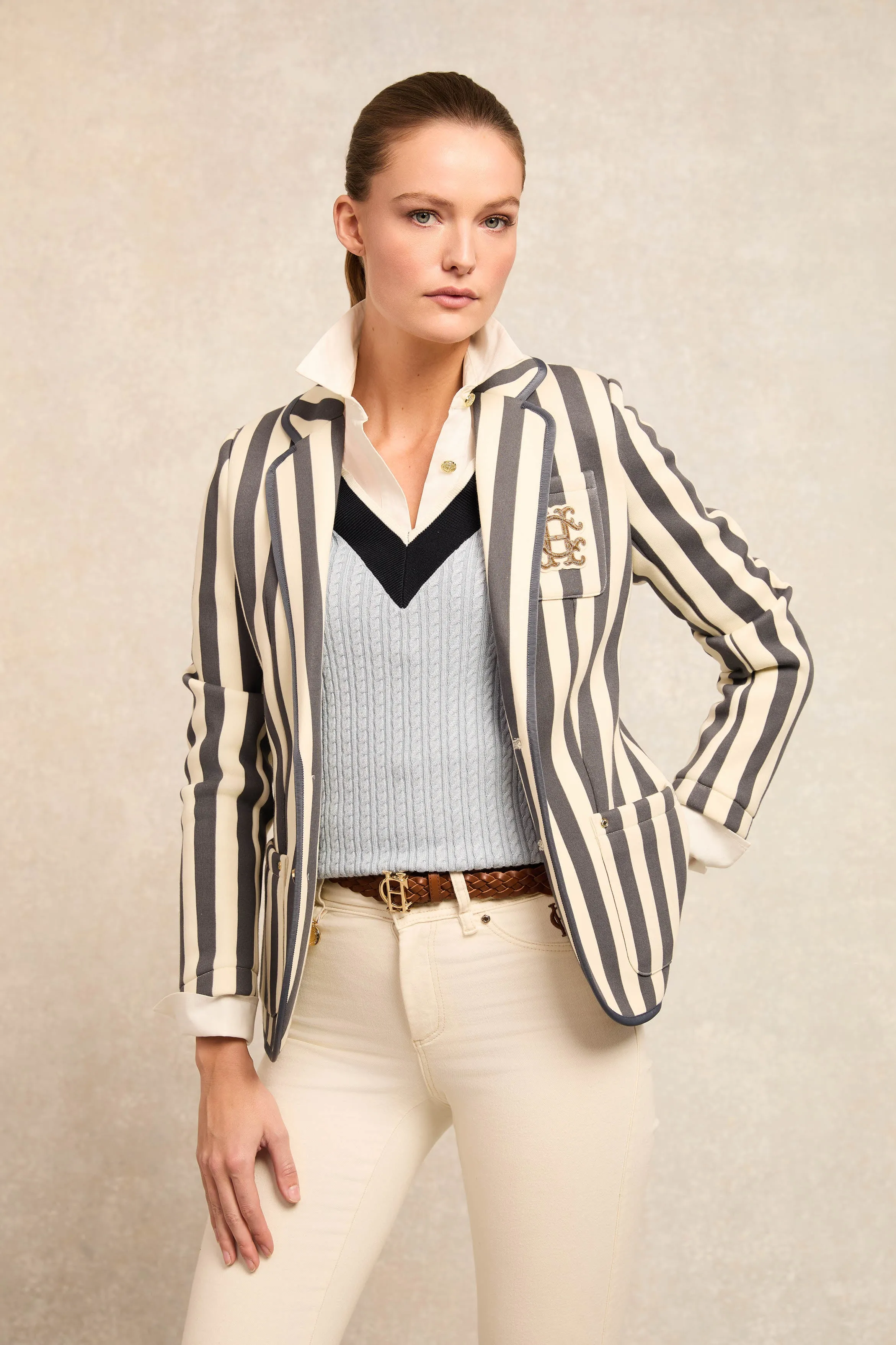 Henley Blazer (Dusty Navy Stripe) sold by Holland Cooper product image thumbnail 2
