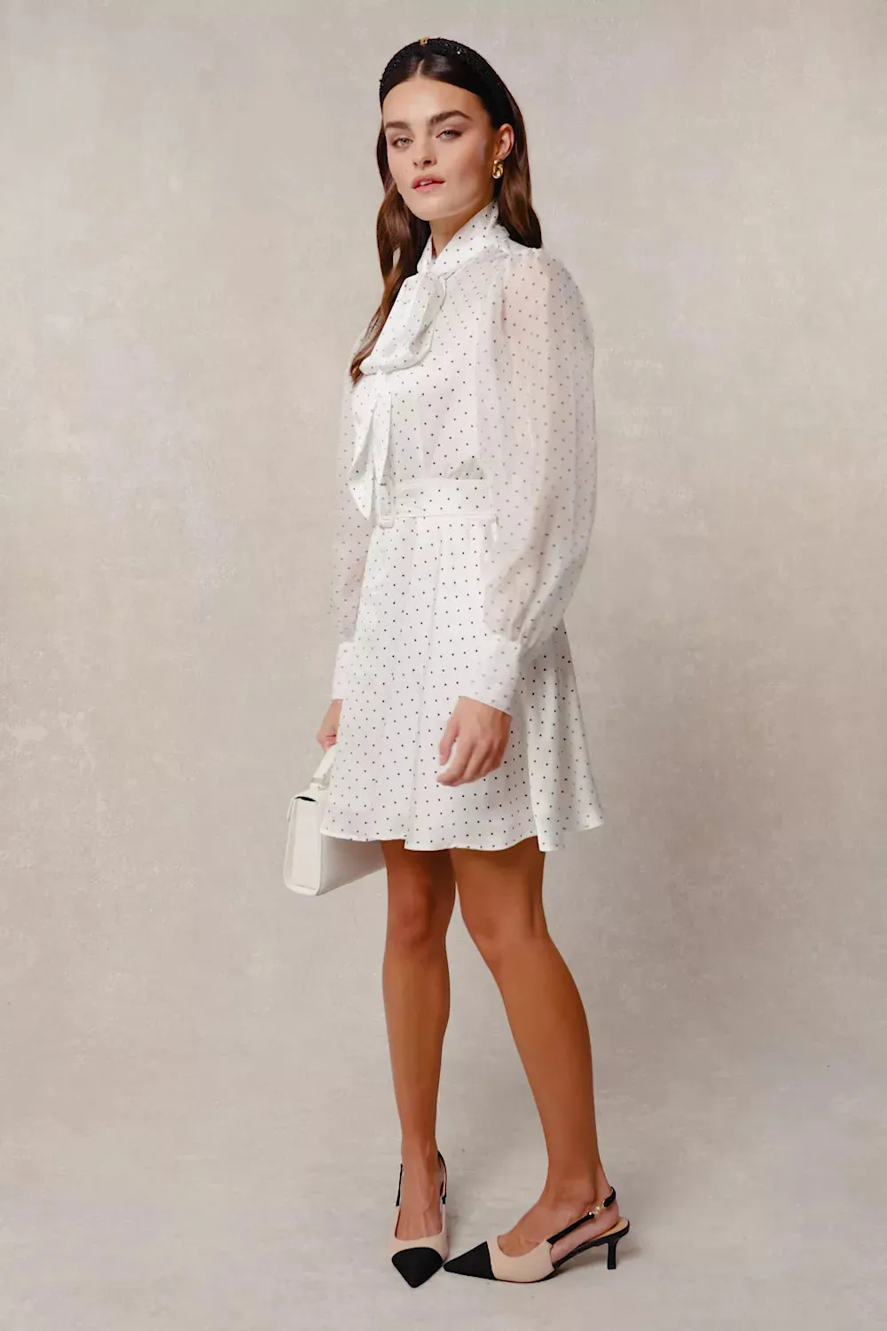 Ariella Mini Dress (White Polka Dot) sold by Holland Cooper product image thumbnail 5