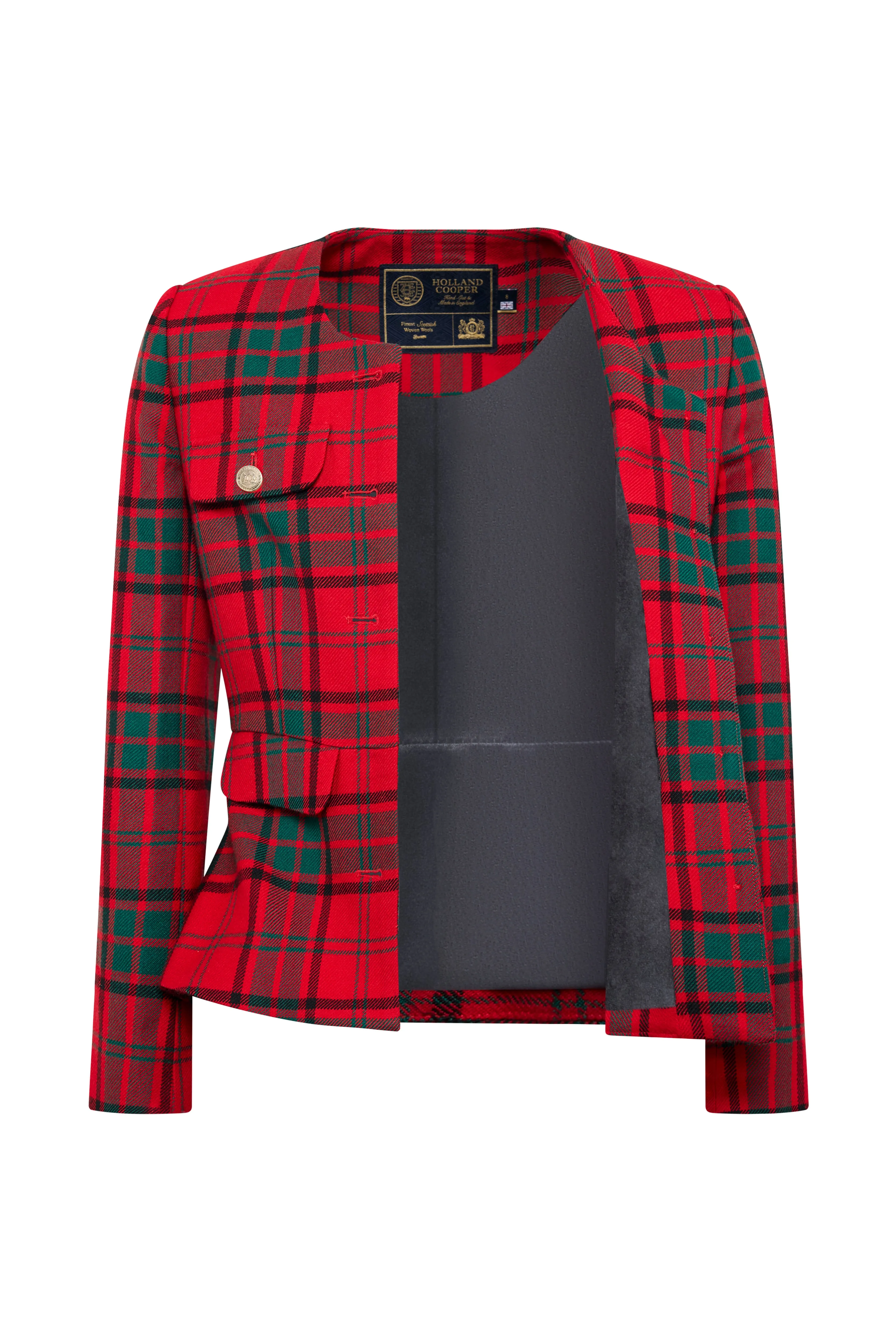 Tailored Peplum Jacket (Red Tartan) sold by Holland Cooper product image thumbnail 4