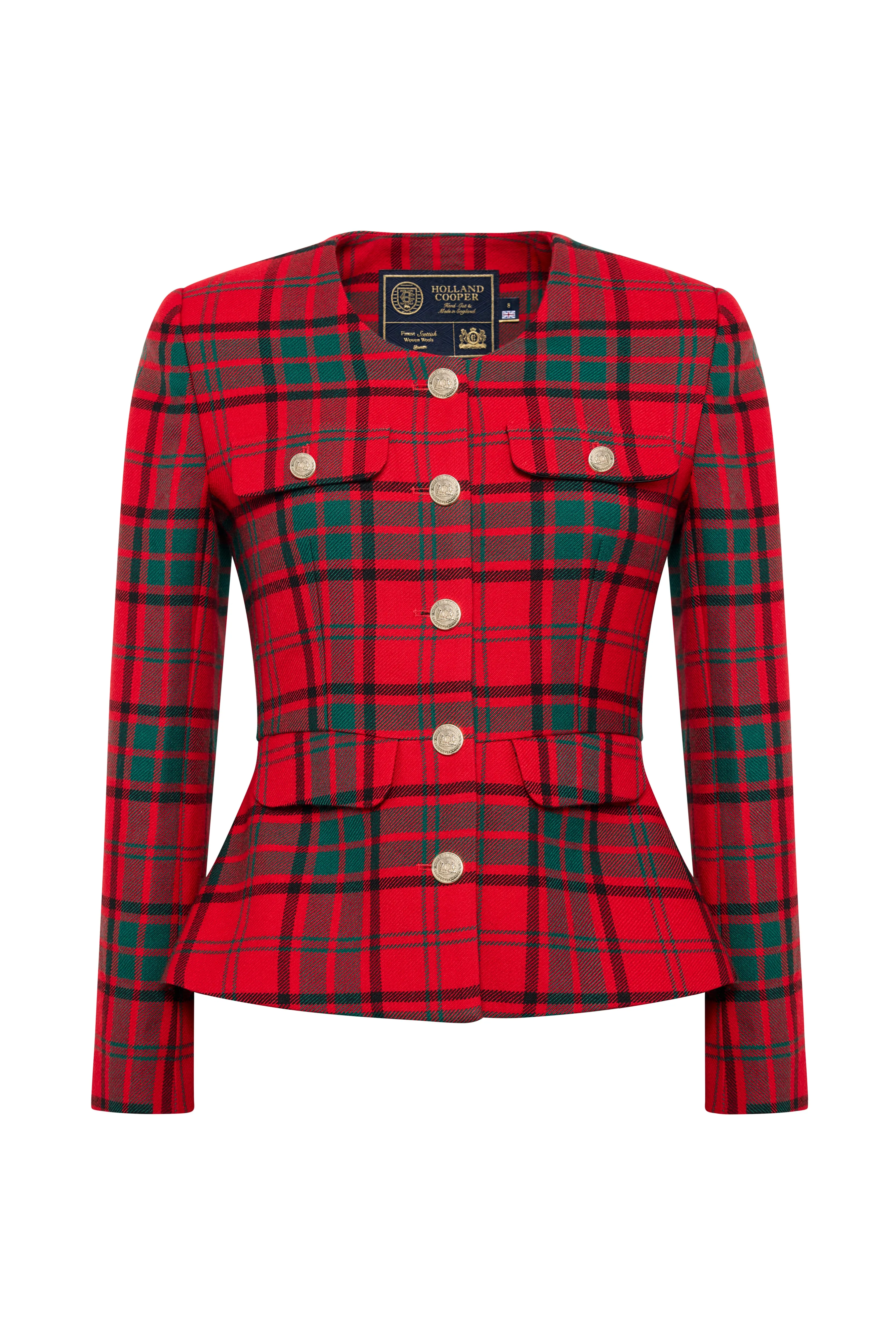Tailored Peplum Jacket (Red Tartan) sold by Holland Cooper product image thumbnail 3