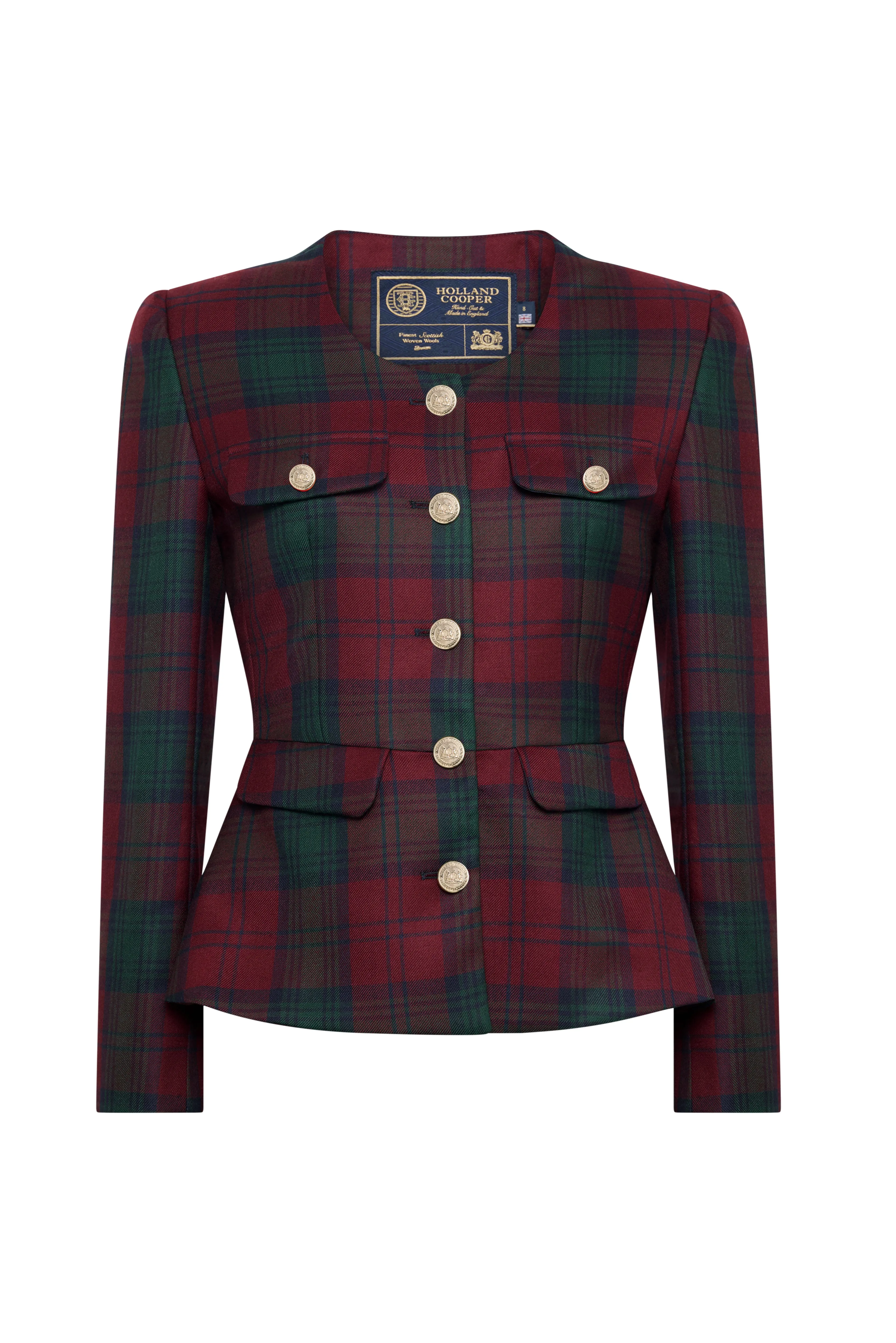 Tailored Peplum Jacket (Mulberry Tartan) sold by Holland Cooper product image thumbnail 2