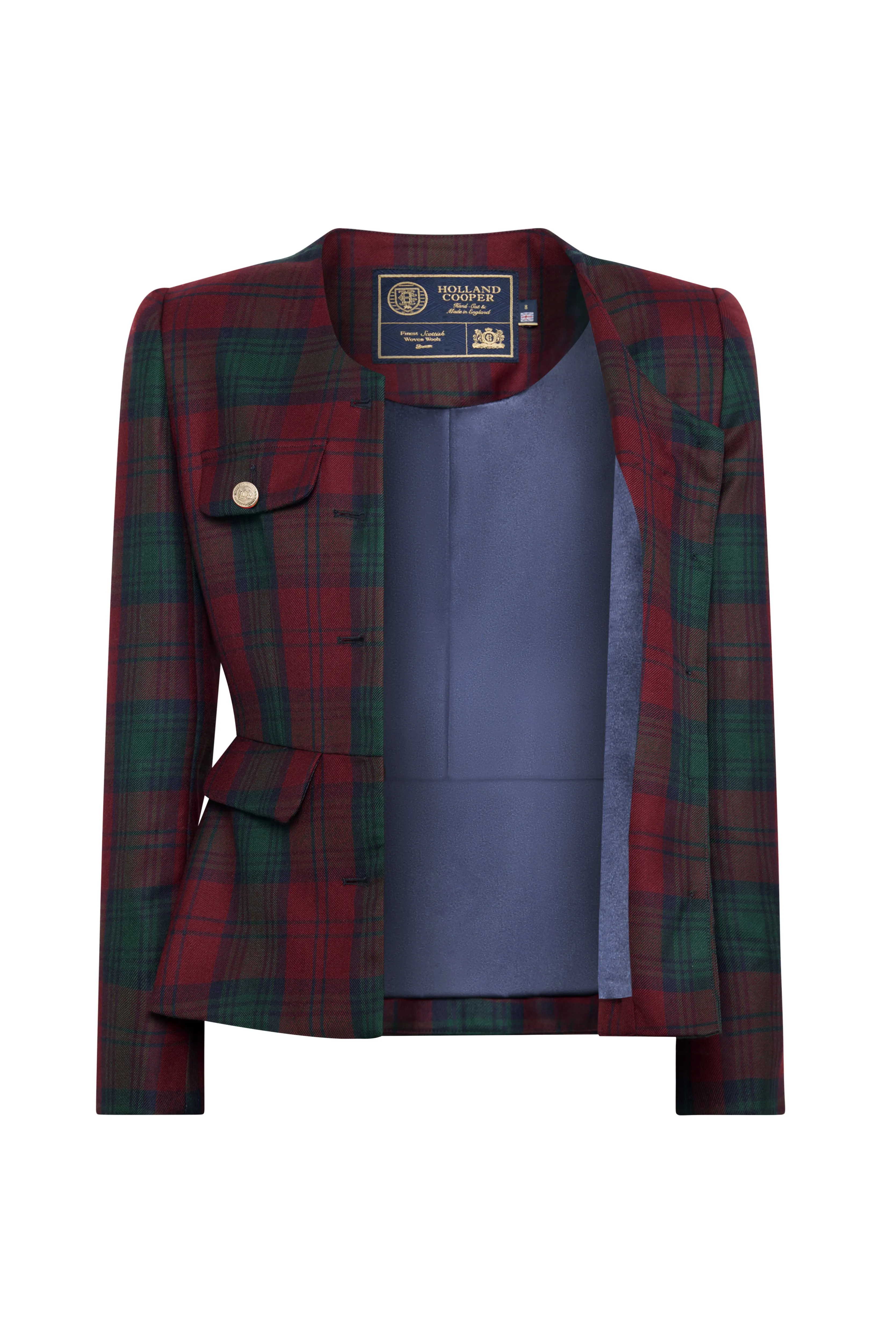 Tailored Peplum Jacket (Mulberry Tartan) sold by Holland Cooper product image thumbnail 5