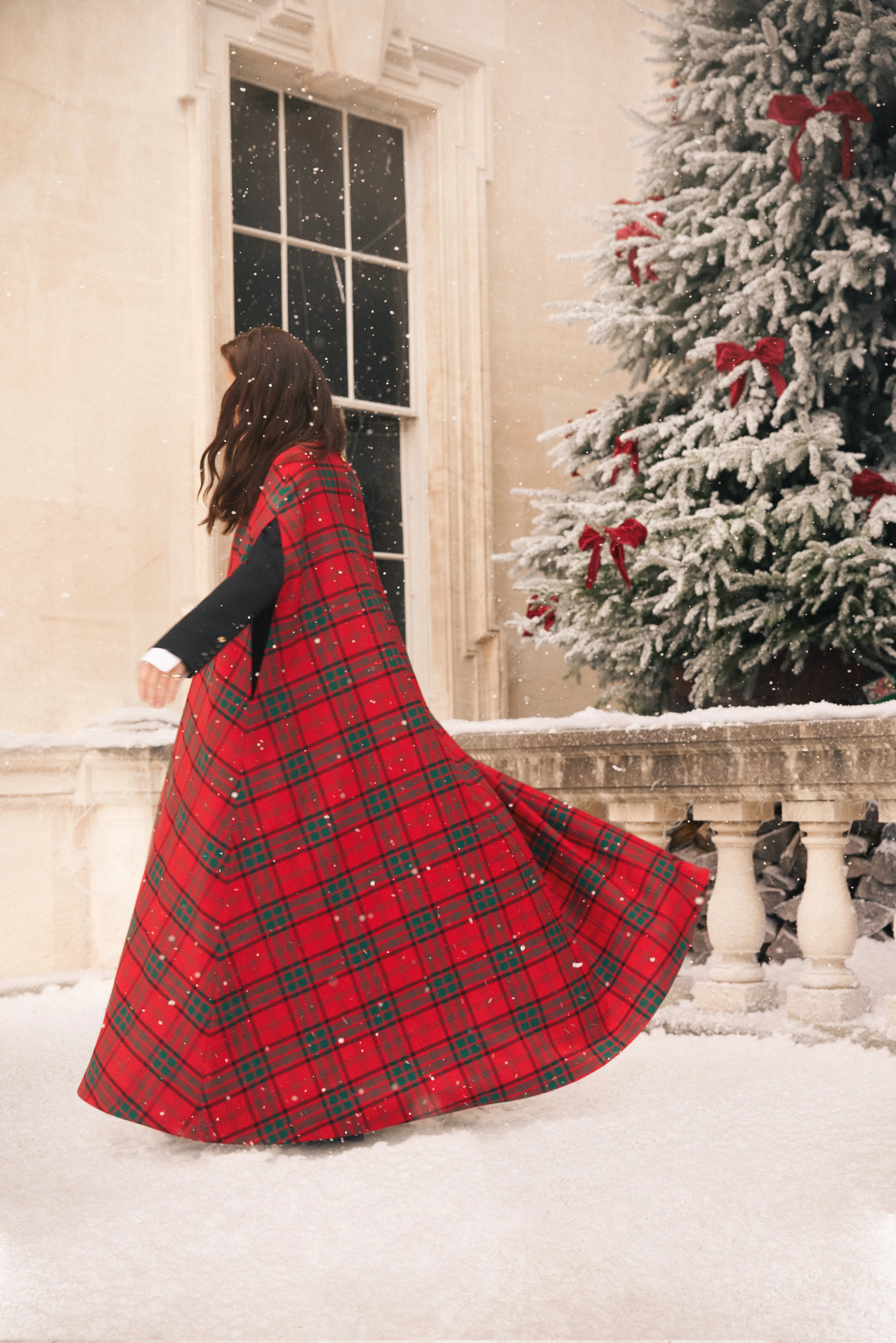 Full Length Knightsbridge Cape (Red Tartan) sold by Holland Cooper product image thumbnail 2