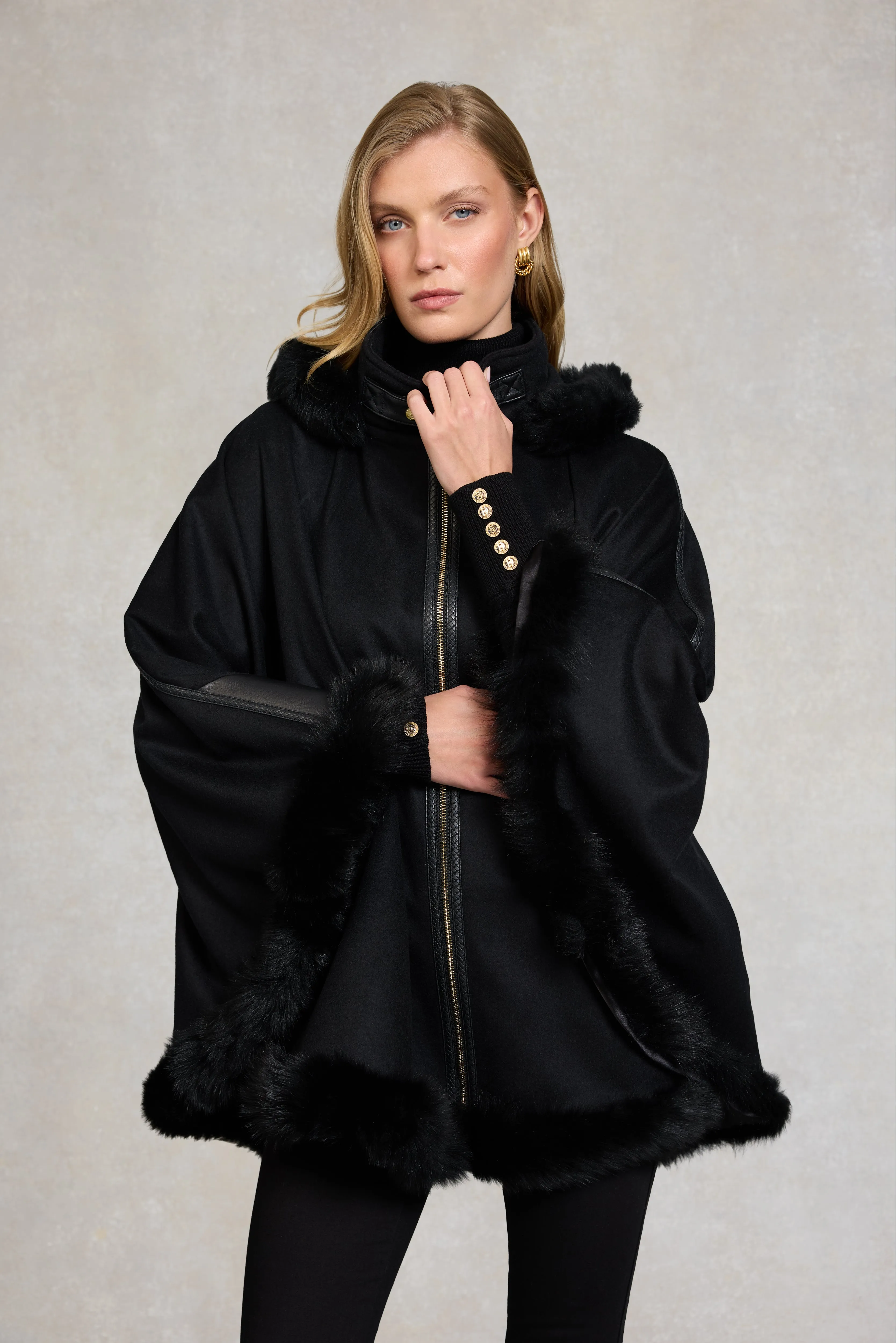 Kensington Gold Label Cape (Soft Black) sold by Holland Cooper