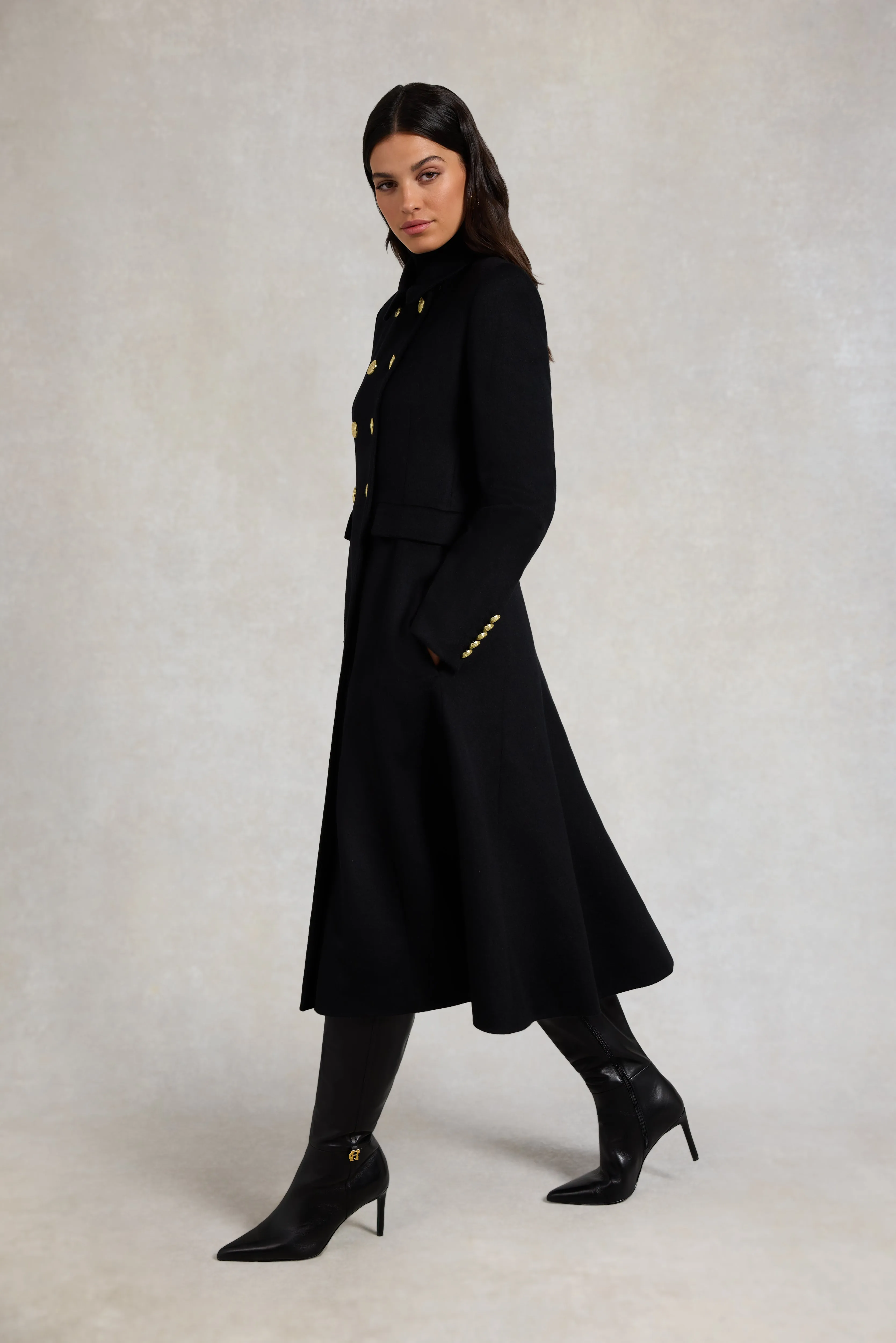 Windsor Fit & Flare Coat (Soft Black) sold by Holland Cooper product image thumbnail 5
