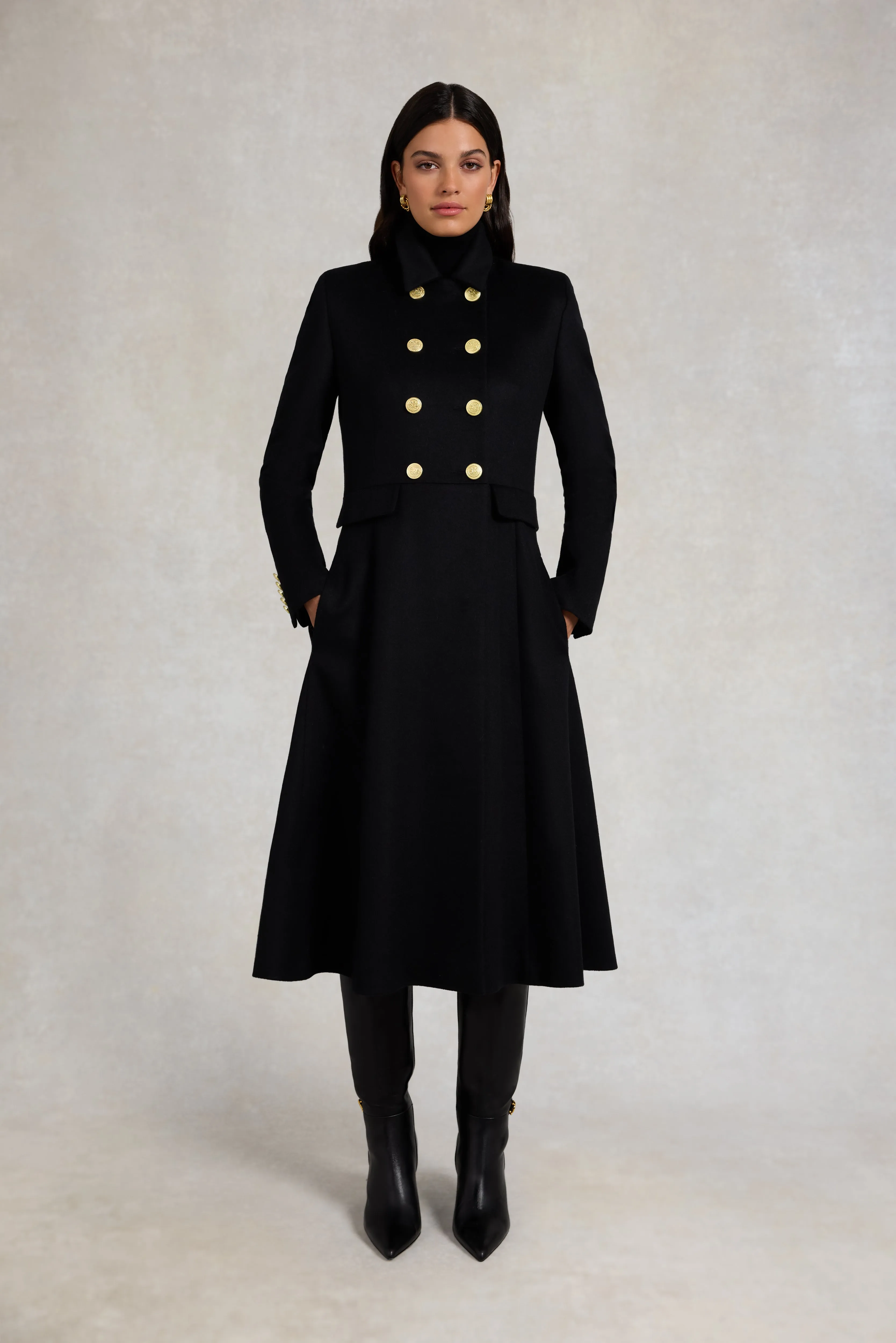 Windsor Fit & Flare Coat (Soft Black) sold by Holland Cooper product image thumbnail 2