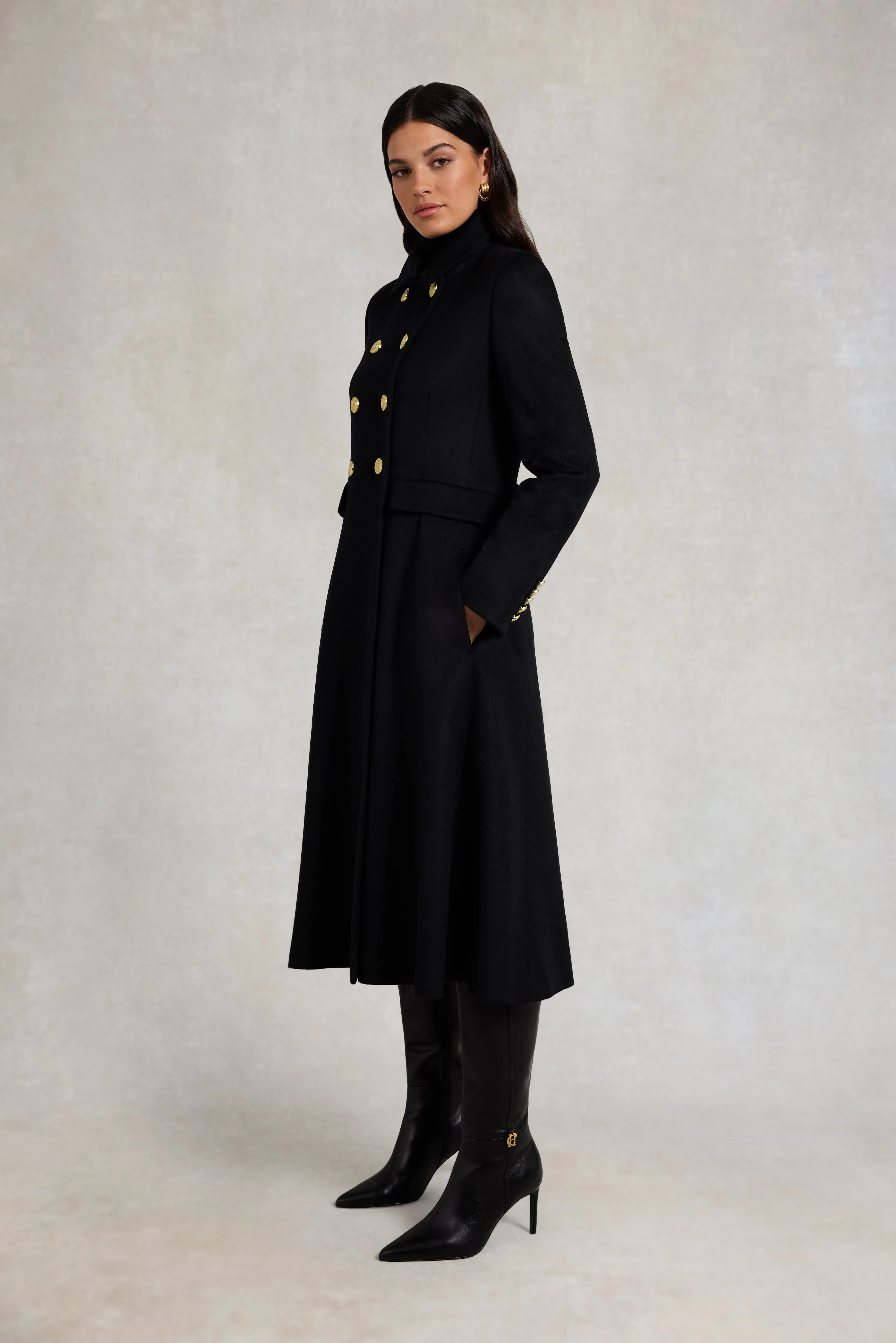 Windsor Fit & Flare Coat (Soft Black) sold by Holland Cooper product image thumbnail 3