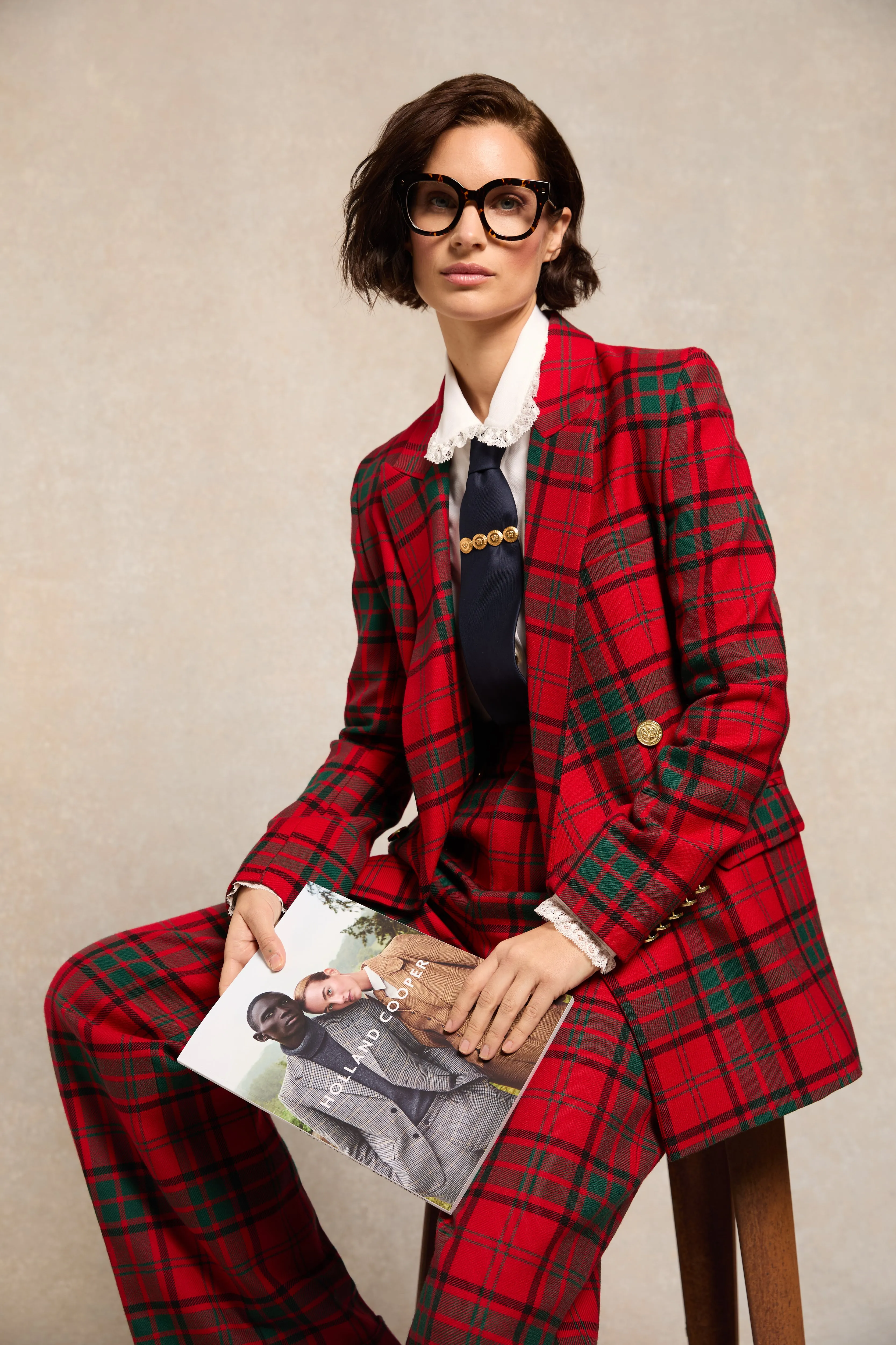 Belgravia Blazer (Red Tartan) sold by Holland Cooper