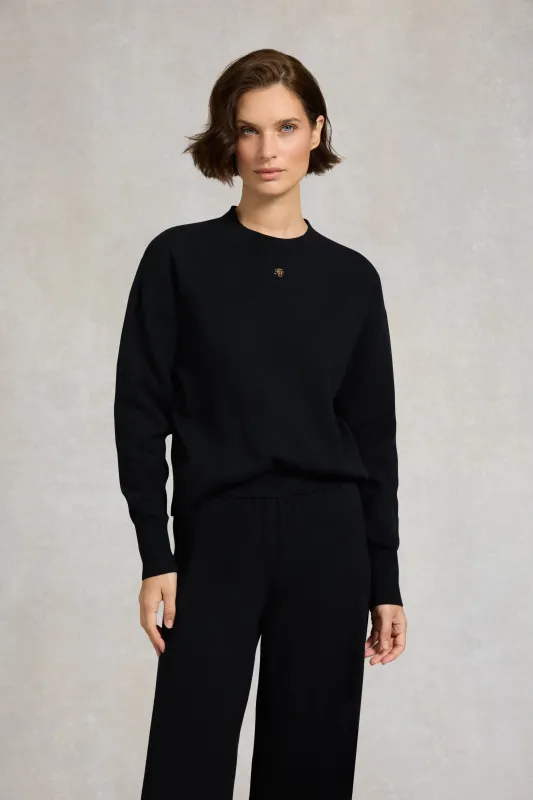 Maria Crew Neck Knit (Black) sold by Holland Cooper
